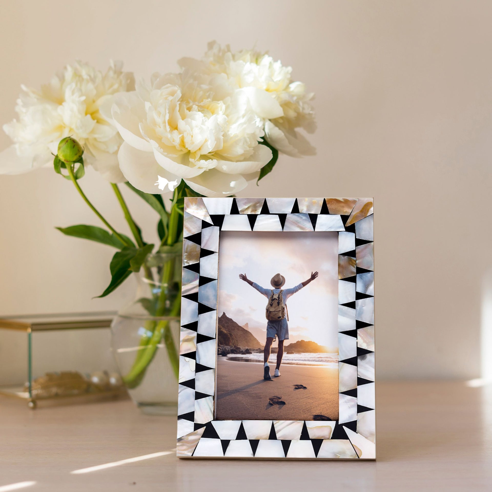 Picture Frames Pearlescent Flash Collection Mother of Pearl Resin White 3 Sizes