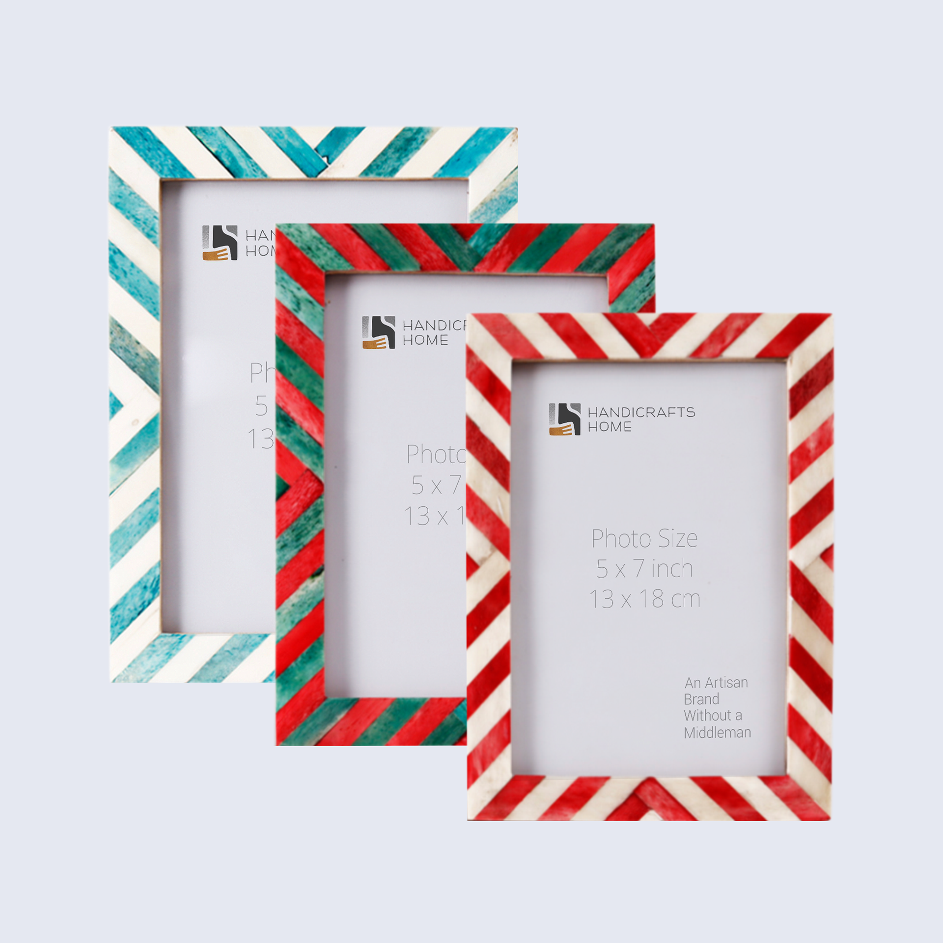 Picture Frame Combo Pack of 3 – Jingle Bell Inspired Collection, 5" x 7"