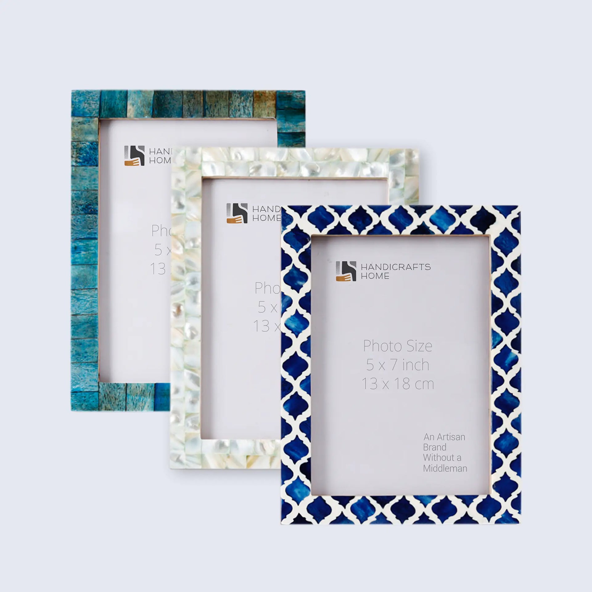 Picture Frame Combo Pack of 3 – Oceanic Collection, 5" x 7"