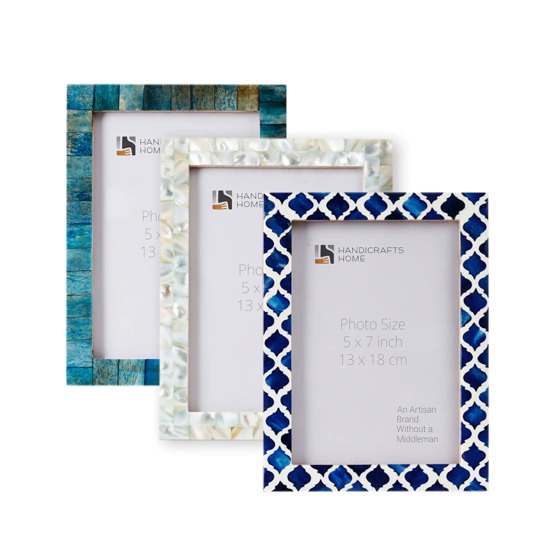 Picture Frame Combo Pack of 3 – Oceanic Collection, 5" x 7"