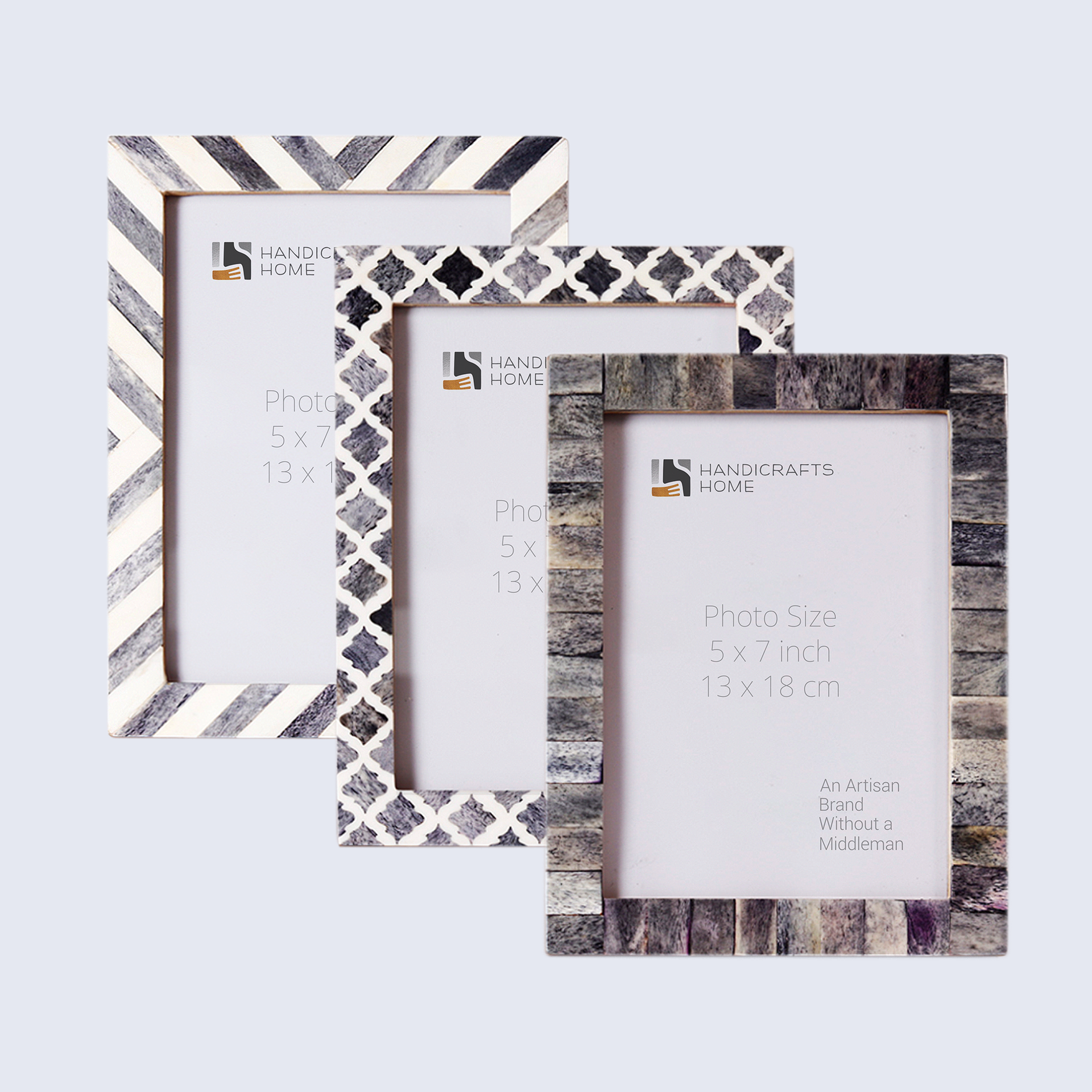 Picture Frame Combo Pack of 3 – Winter Collection, 5" x 7"