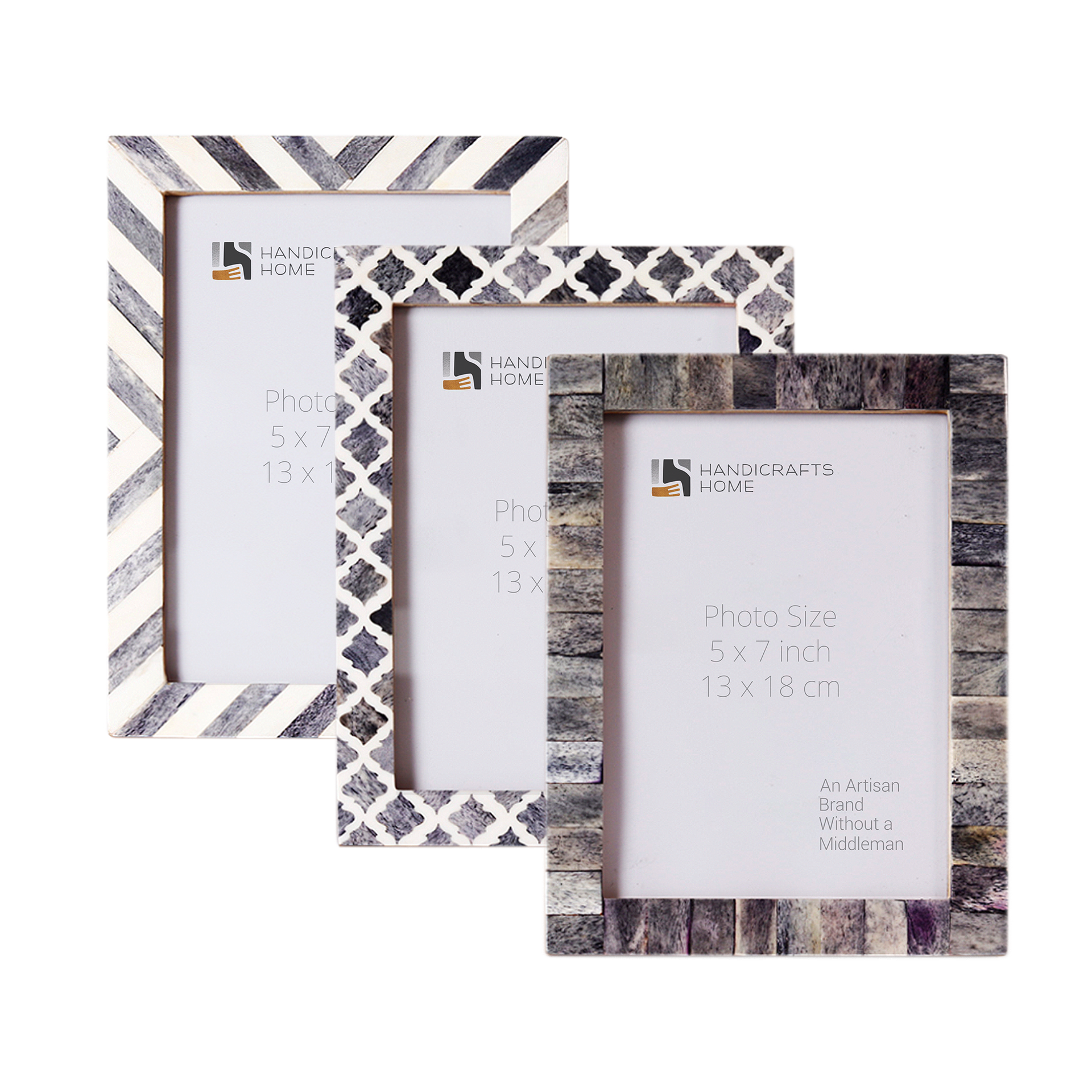 Picture Frame Combo Pack of 3 – Winter Collection, 5" x 7"