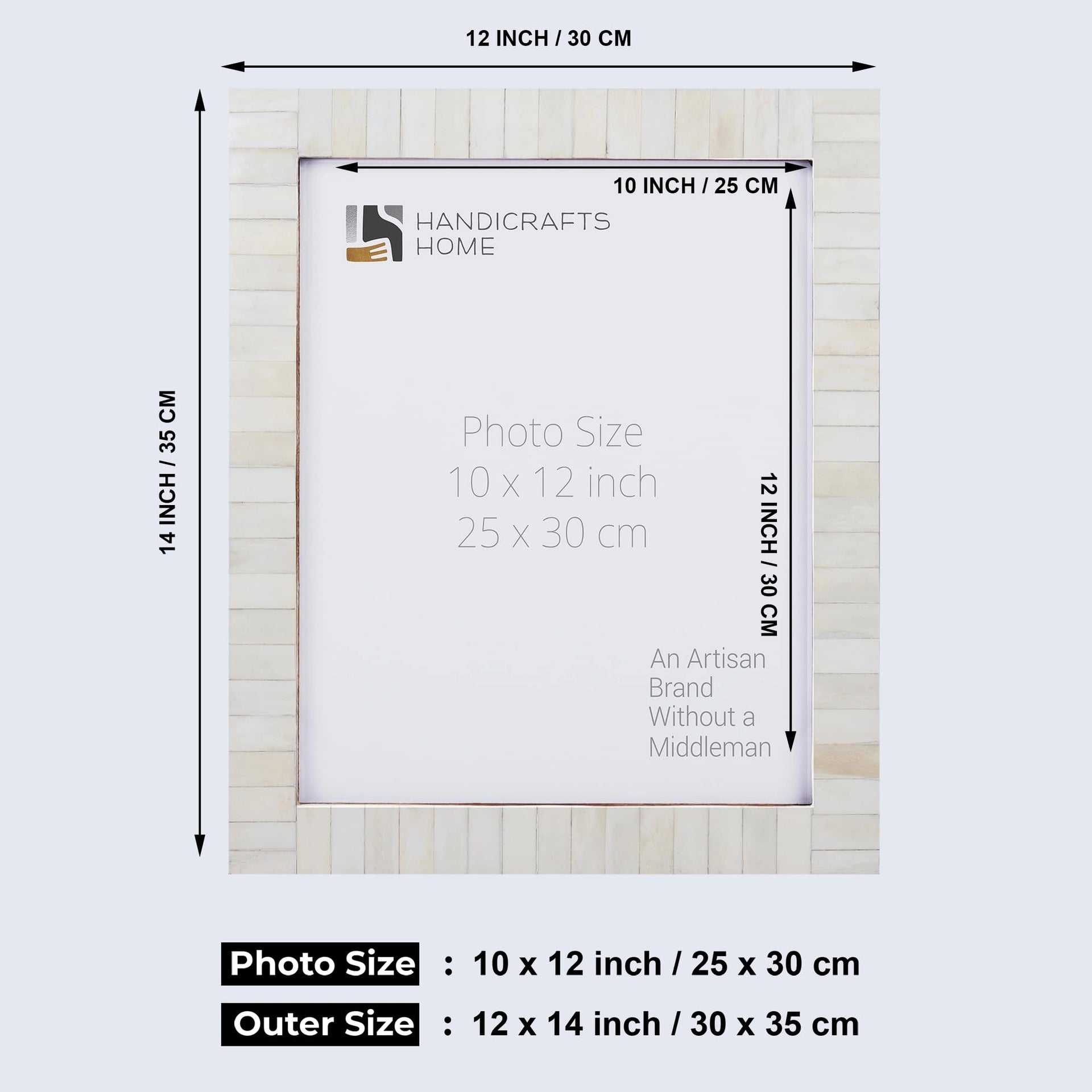 Poster Frame Classic Collection Bone Inlay, White, 2 Sizes