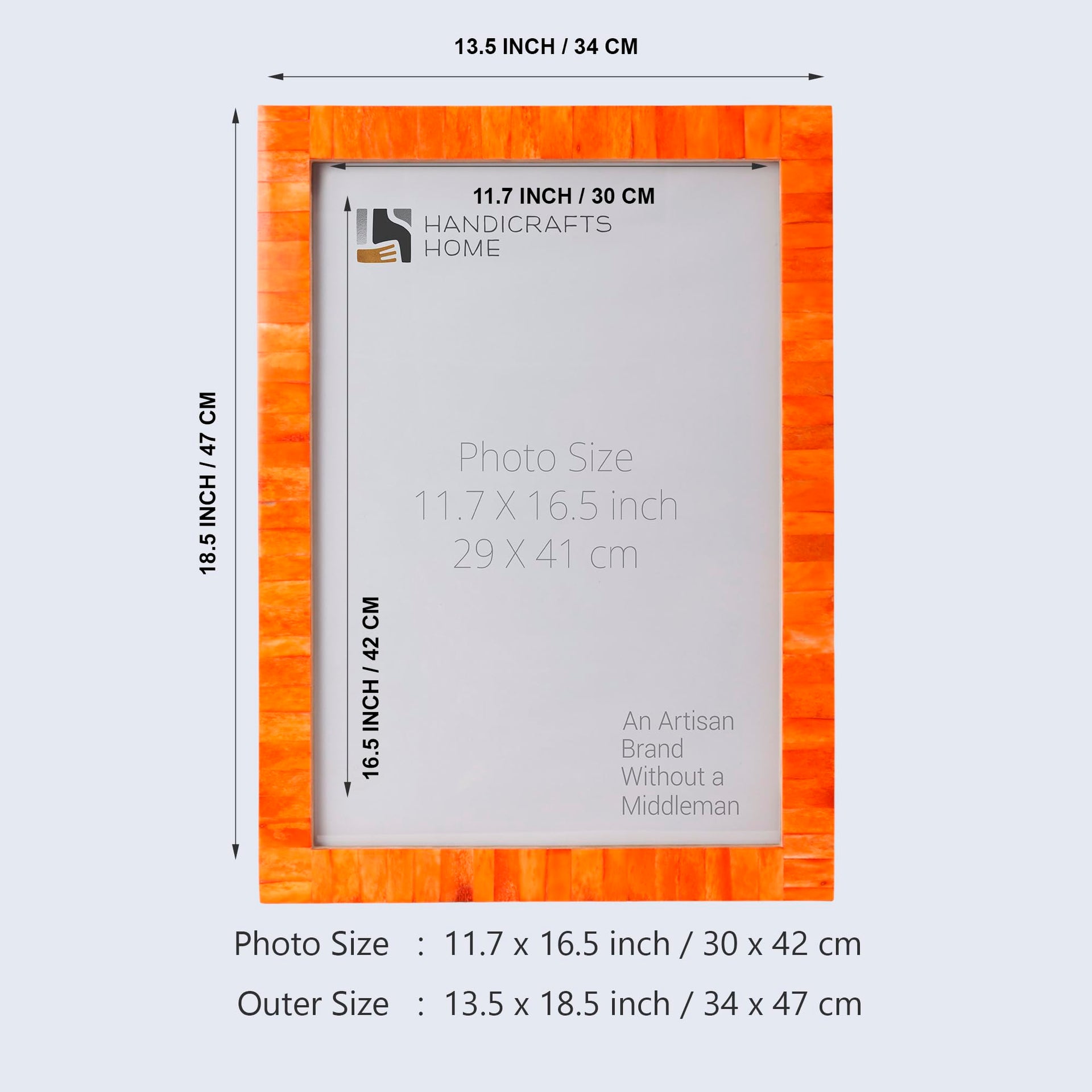 Poster Frame Classic Orange, Bone Inlay, 23 Sizes