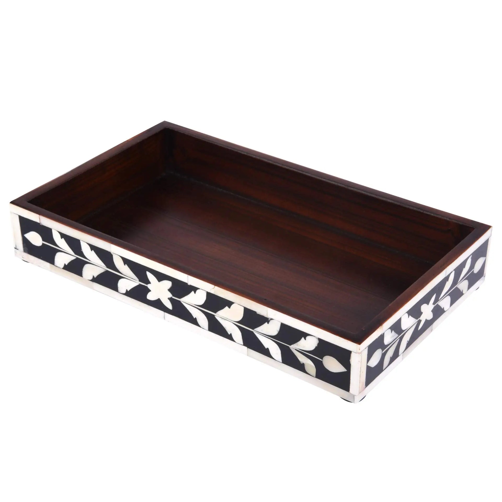 bathroom tray parlour whist black white 10x6 inch