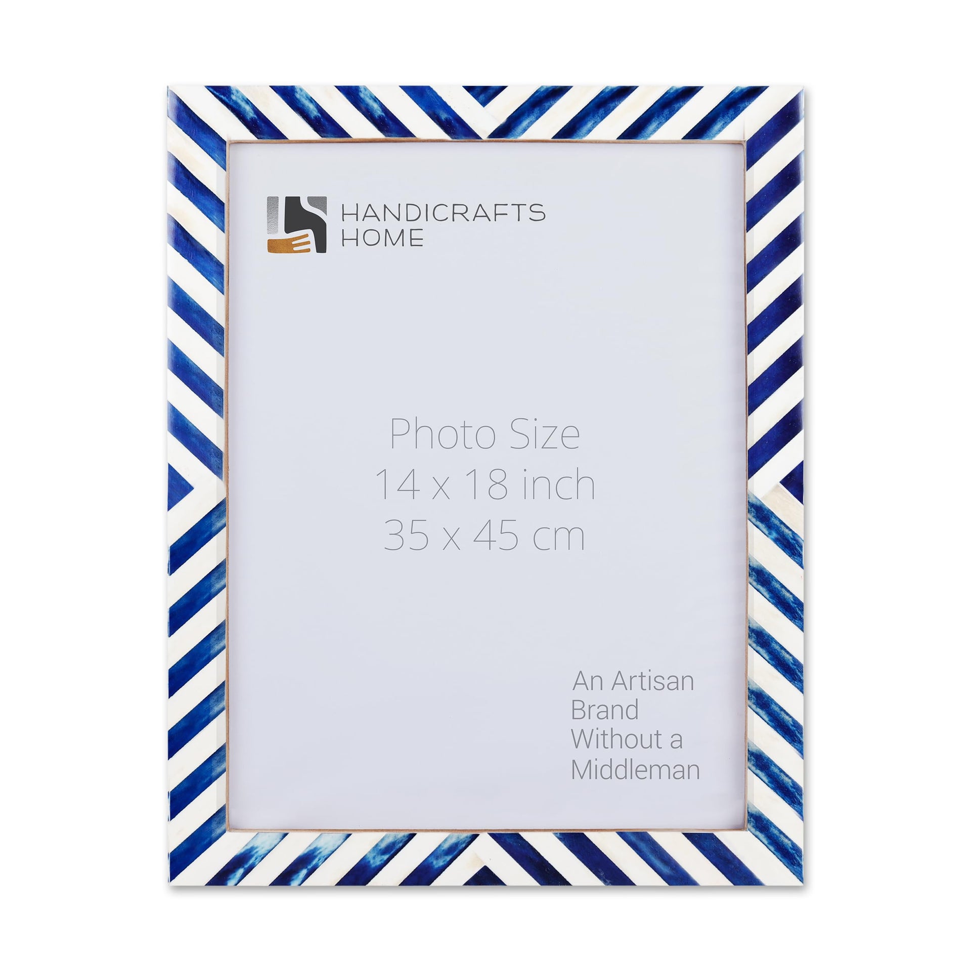 Poster Frames Chevron Collection Bone Inlay, Blue, 3 Sizes