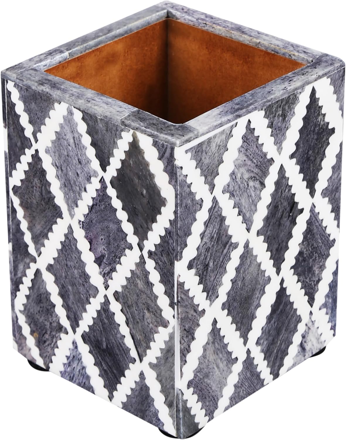 Pen holder moroccan art diamond grey 3x4 Inch