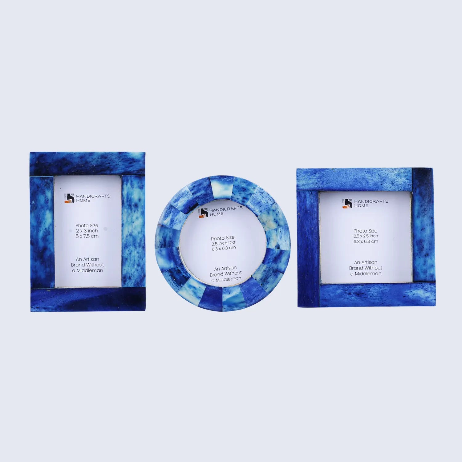 Baby Photo Frame Set of 3 Mini Bone Inlay Nursery Gift