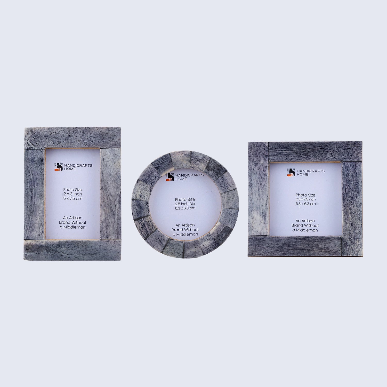 Baby Photo Frame Set of 3 Mini Bone Inlay Nursery Gift