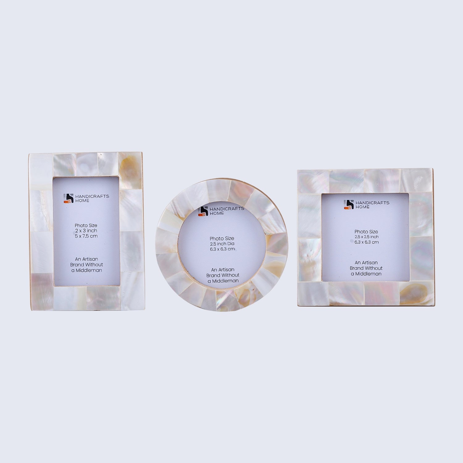 Baby Photo Frame Set of 3 Mini Mother of Pearl Nursery Gift