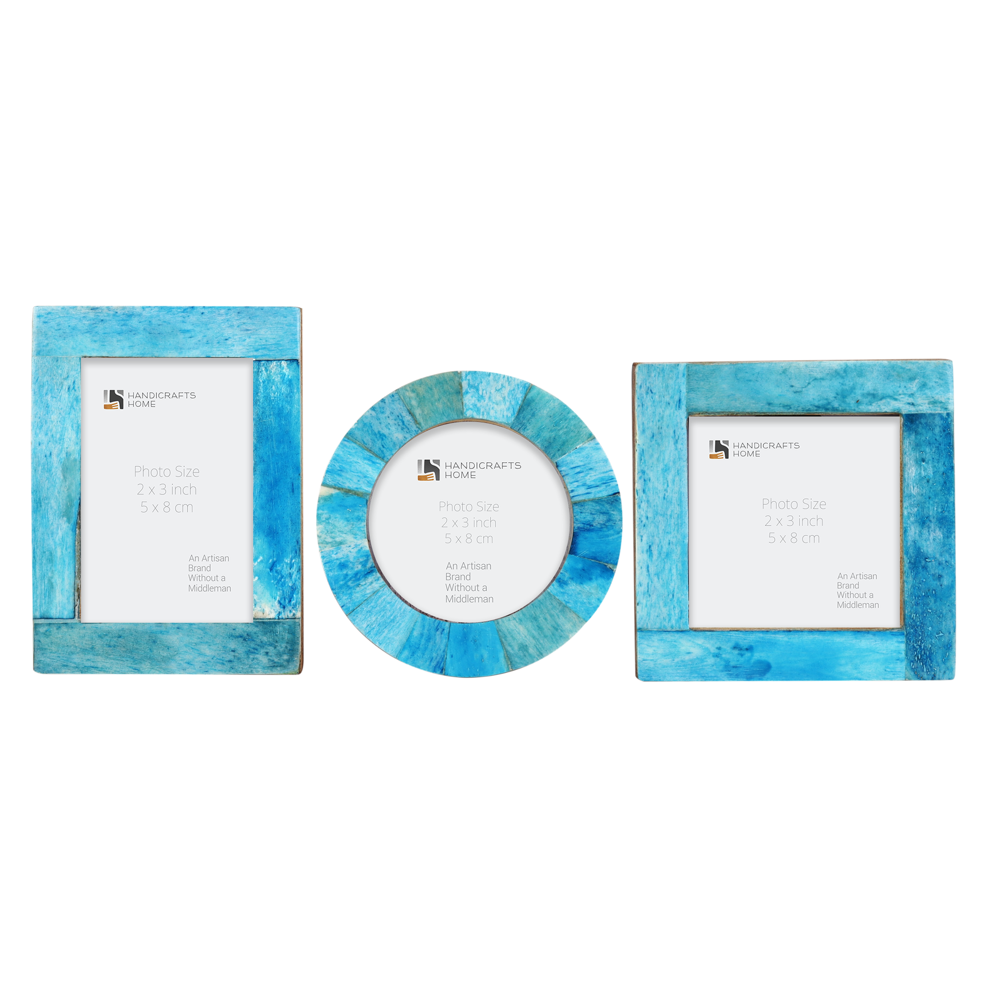 Baby Photo Frame Set of 3 Mini Bone Inlay Nursery Gift