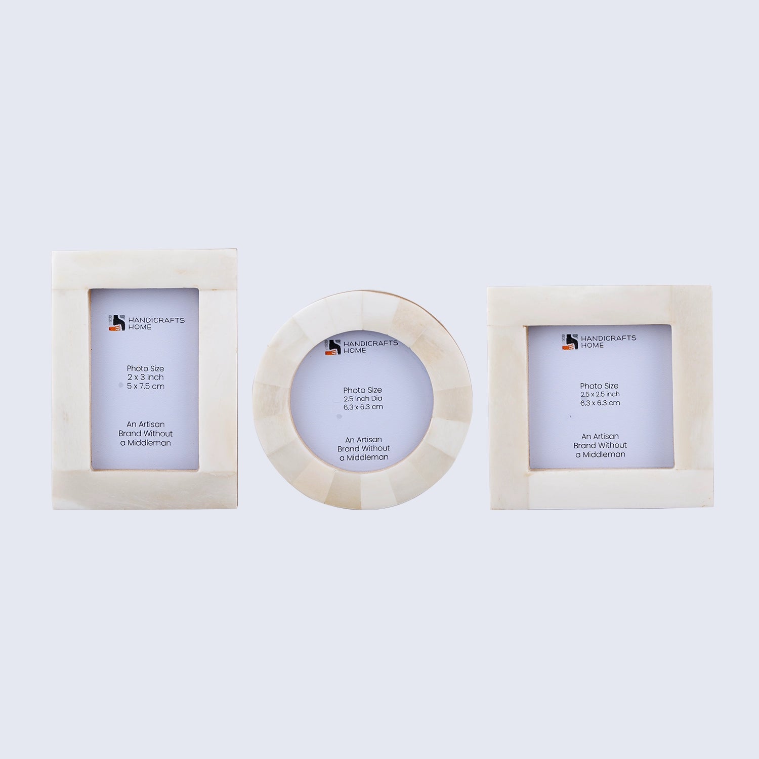 Baby Photo Frame Set of 3 Mini Bone Inlay Nursery Gift