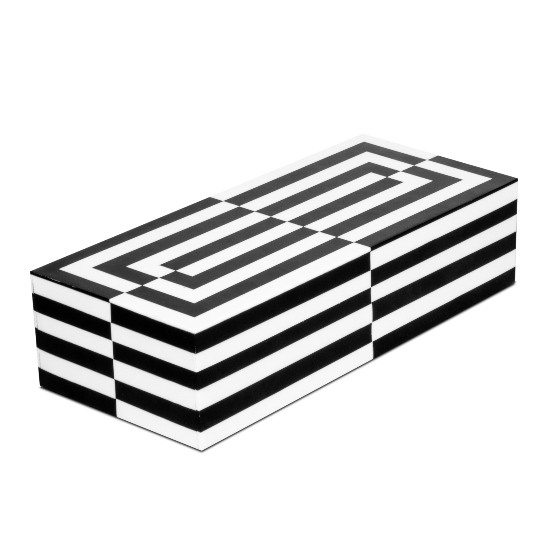 Decorative boxes Puzzle slide black white Resin Inlay available in 7 sizes
