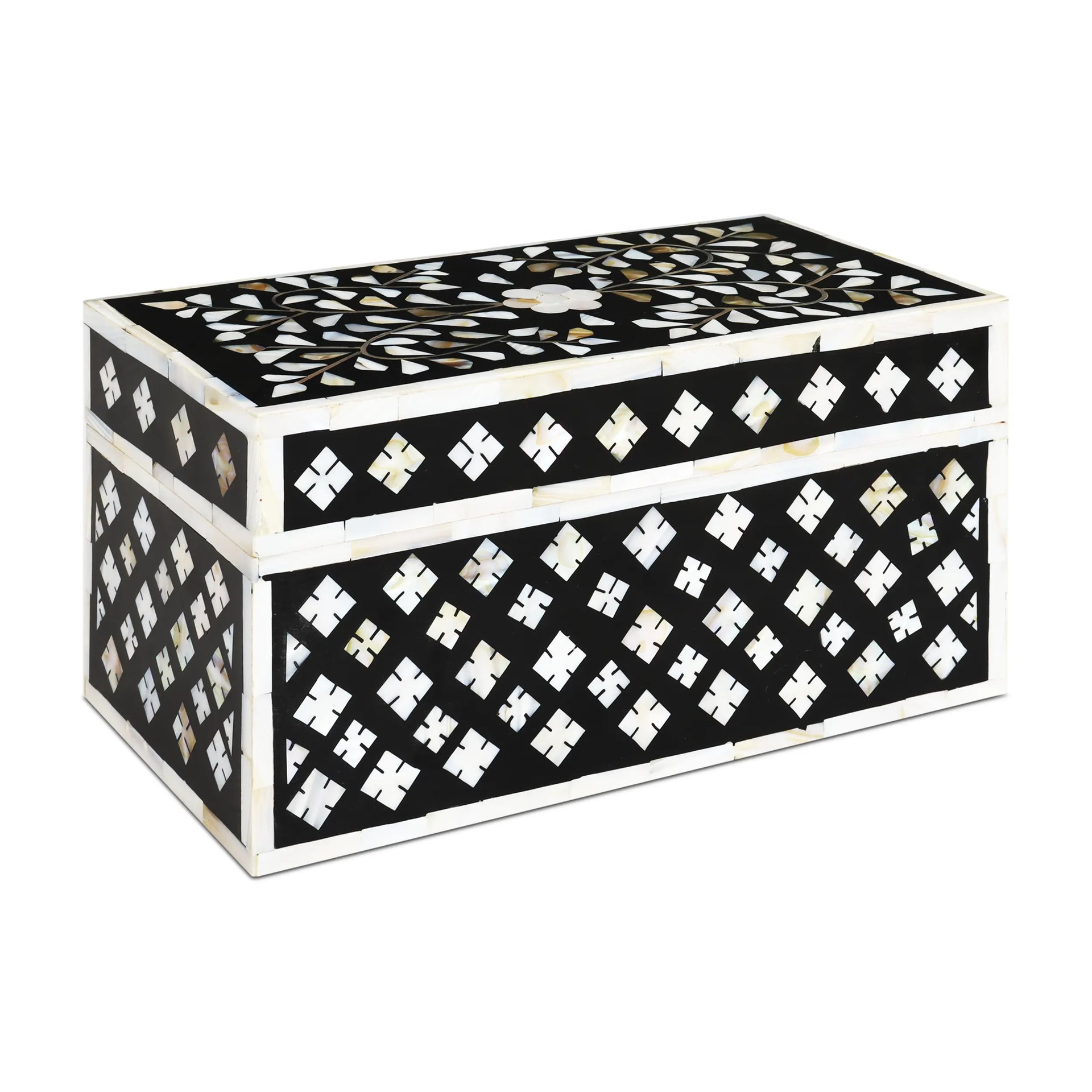 Decorative box Rhonda bouquet Mother of Pearl & Resin  10x5x5 inch
