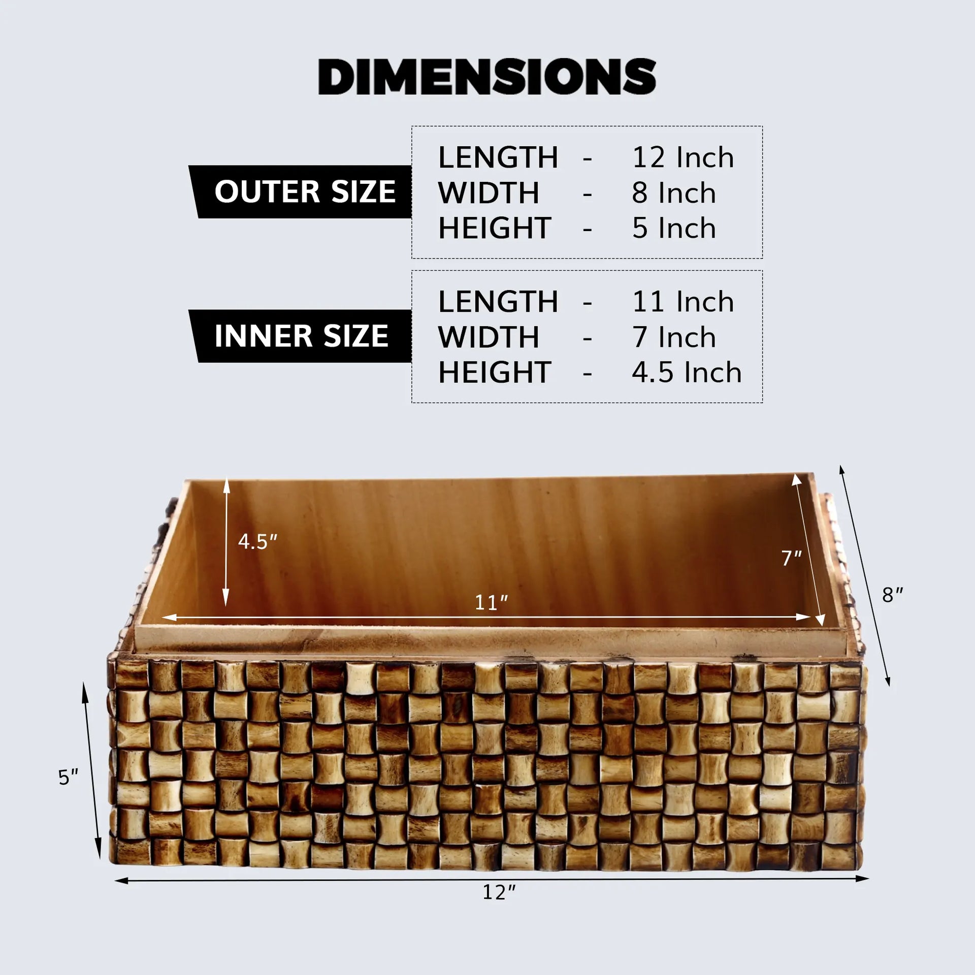 Decorative Bone Inlay Box Mekong Chai Collection Bone Inaly, 2 sizes