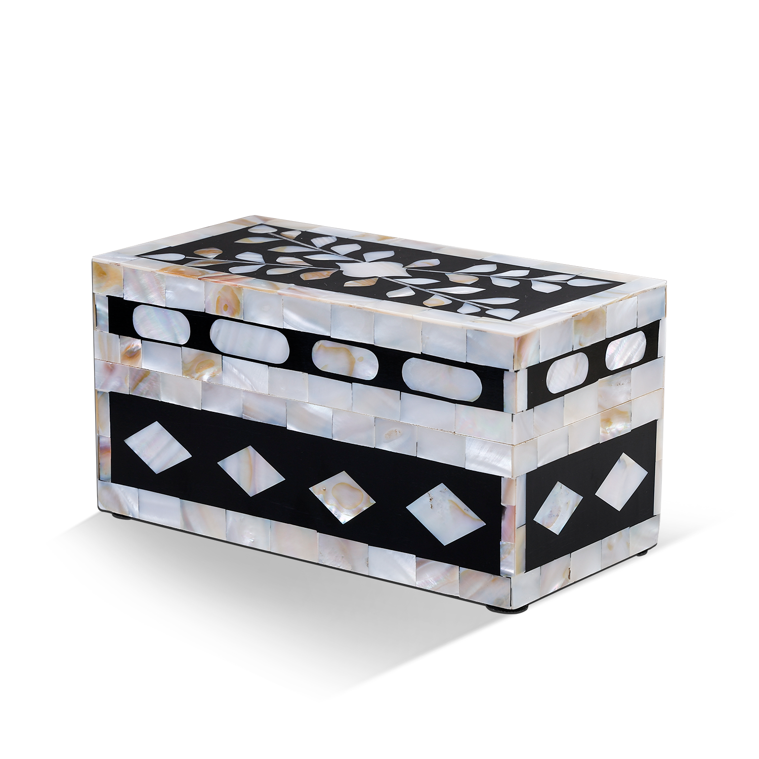Alhambra Negra decorative storage box Mother of pearl & Resin in 4 Sizes
