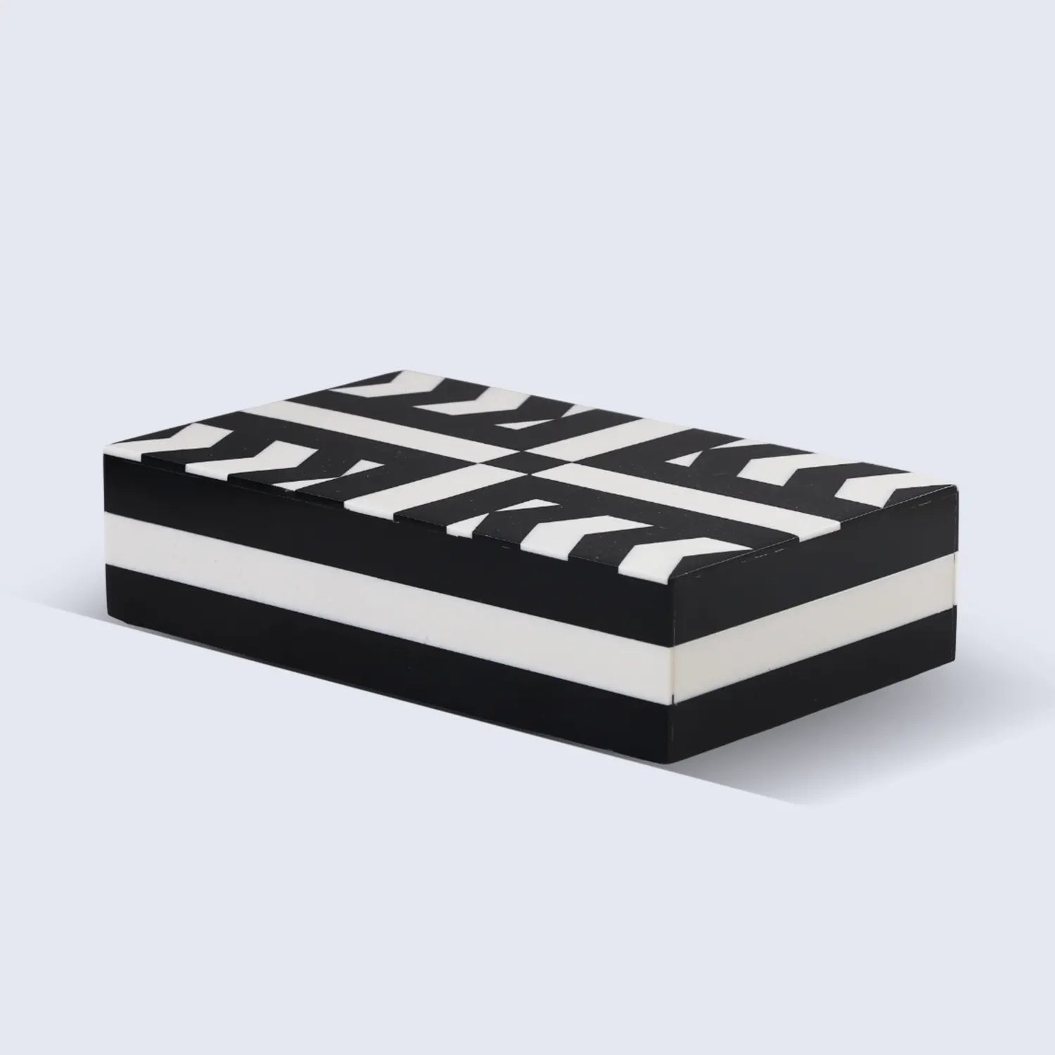decorative storage box patisserie adorn pattern resin inlay black white