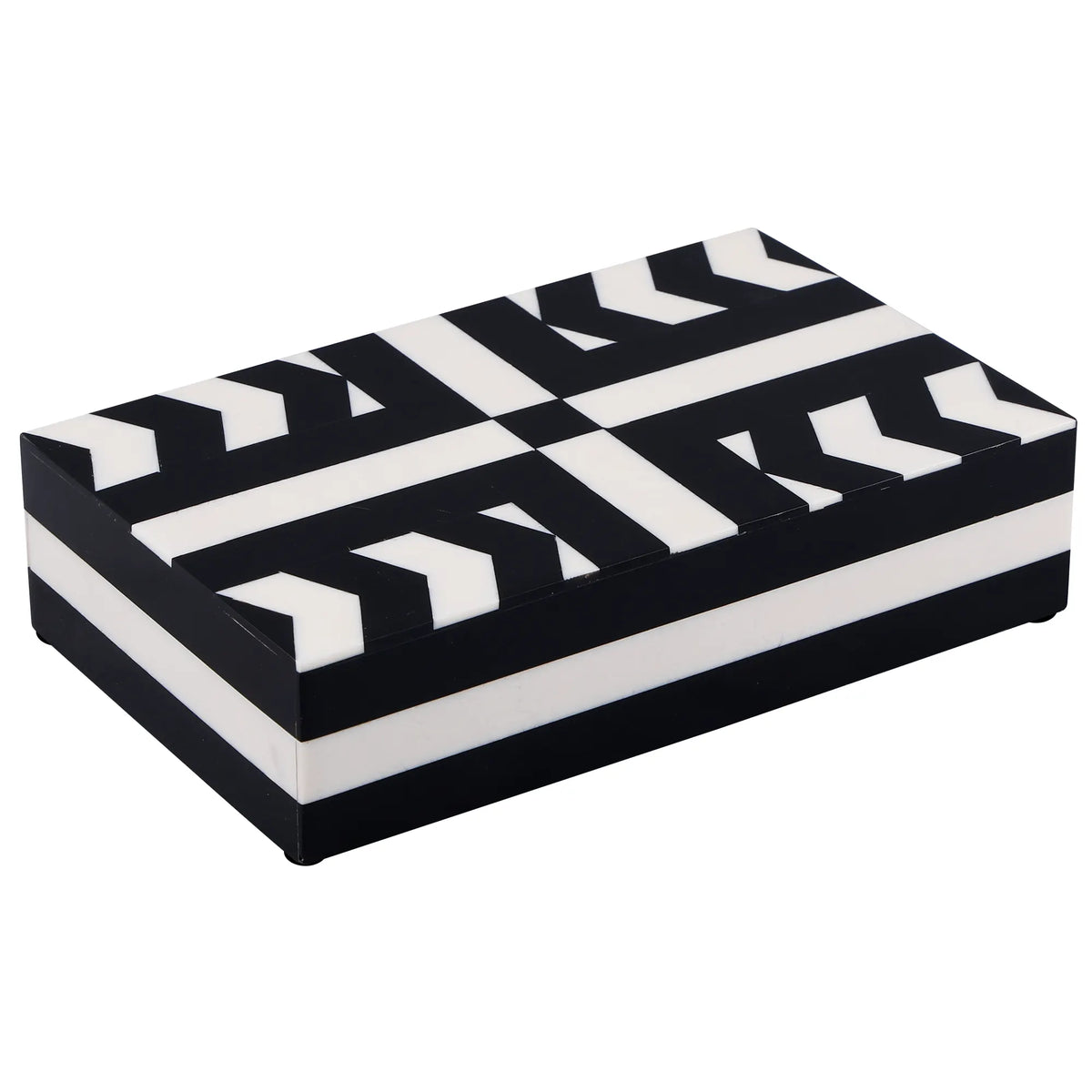 Black & White Resin Inlay Decorative Box | Patisserie Adorn