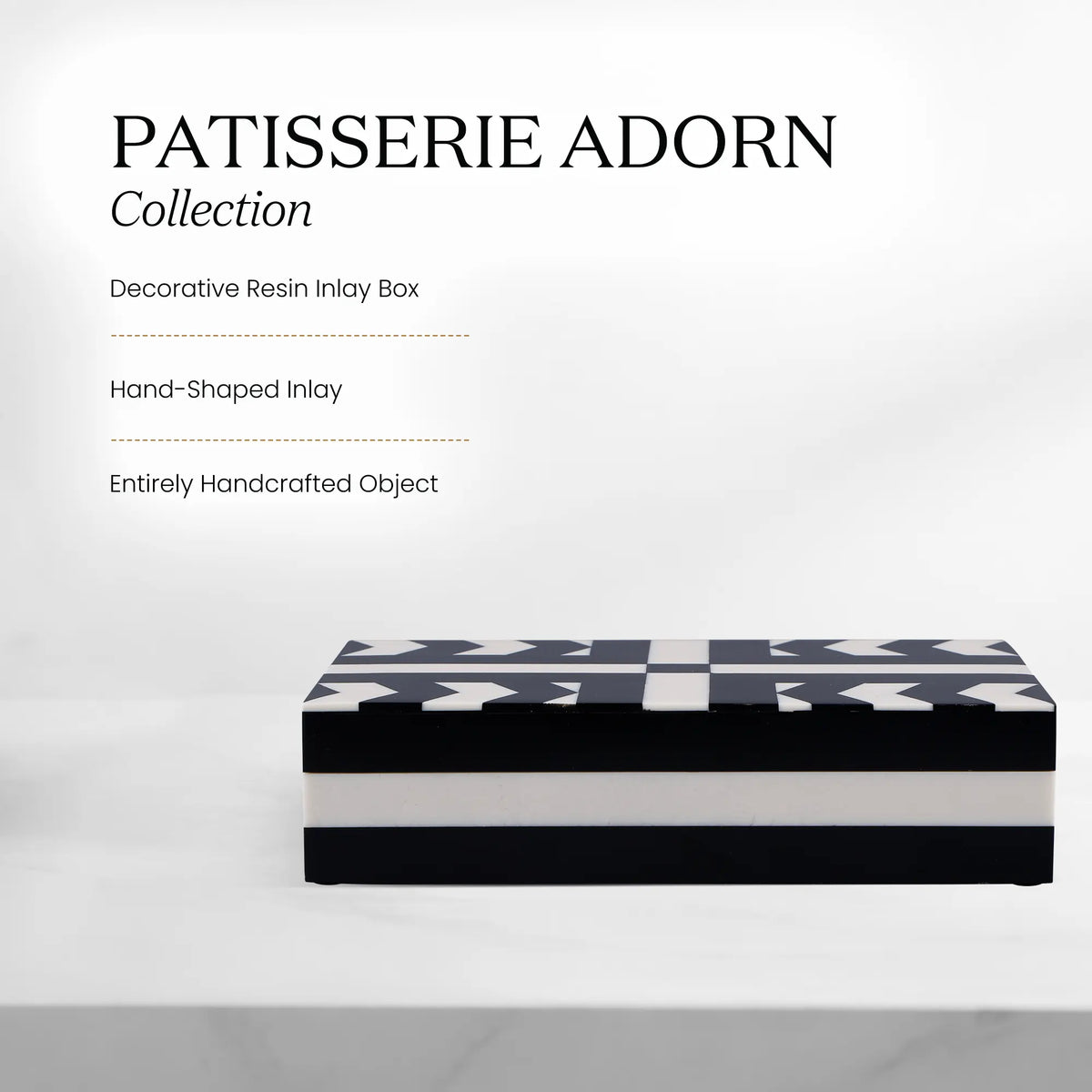 Black & White Resin Inlay Decorative Box | Patisserie Adorn