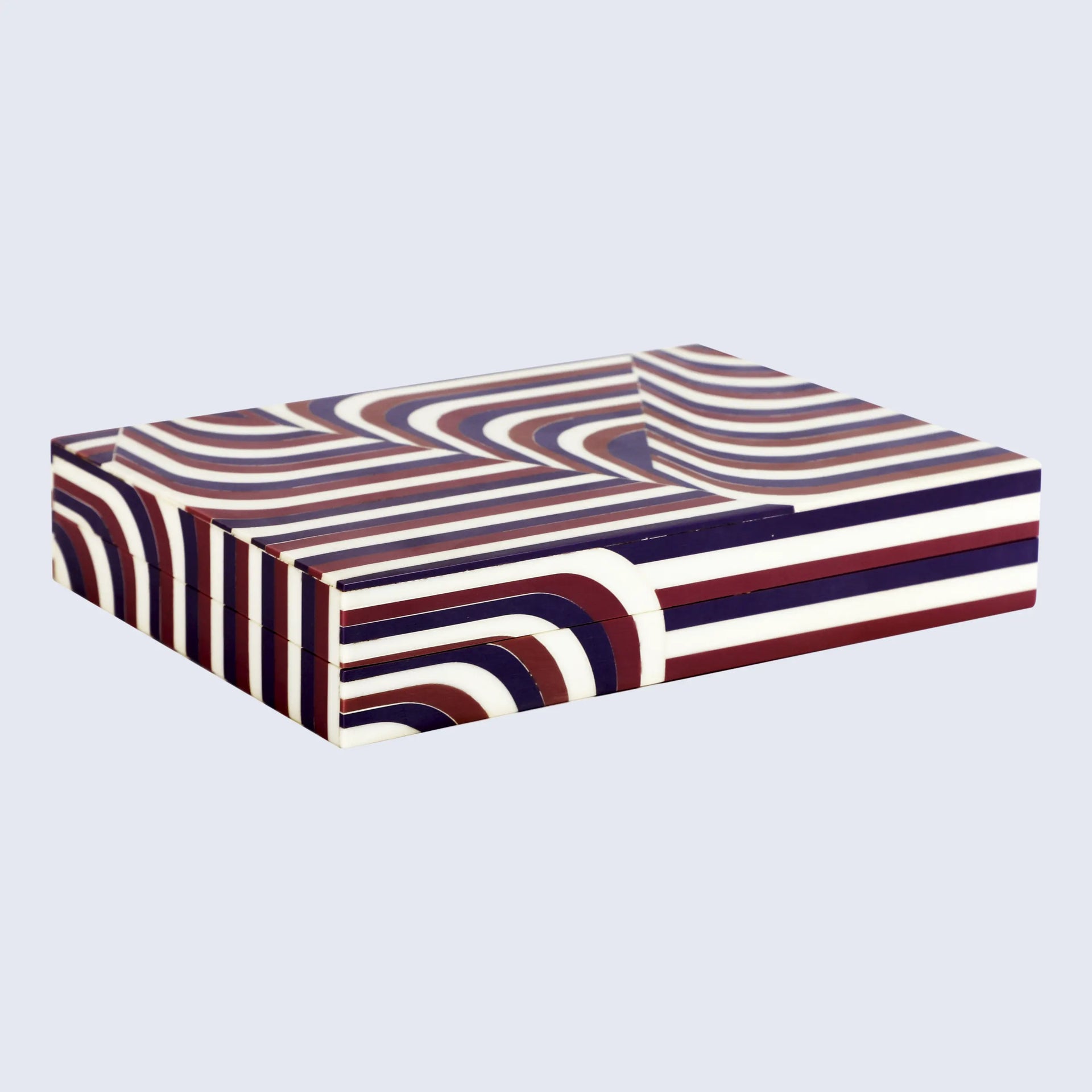 Decorative box Carnaby twist Resin Inlay 8 x 6 x 1.5 inch