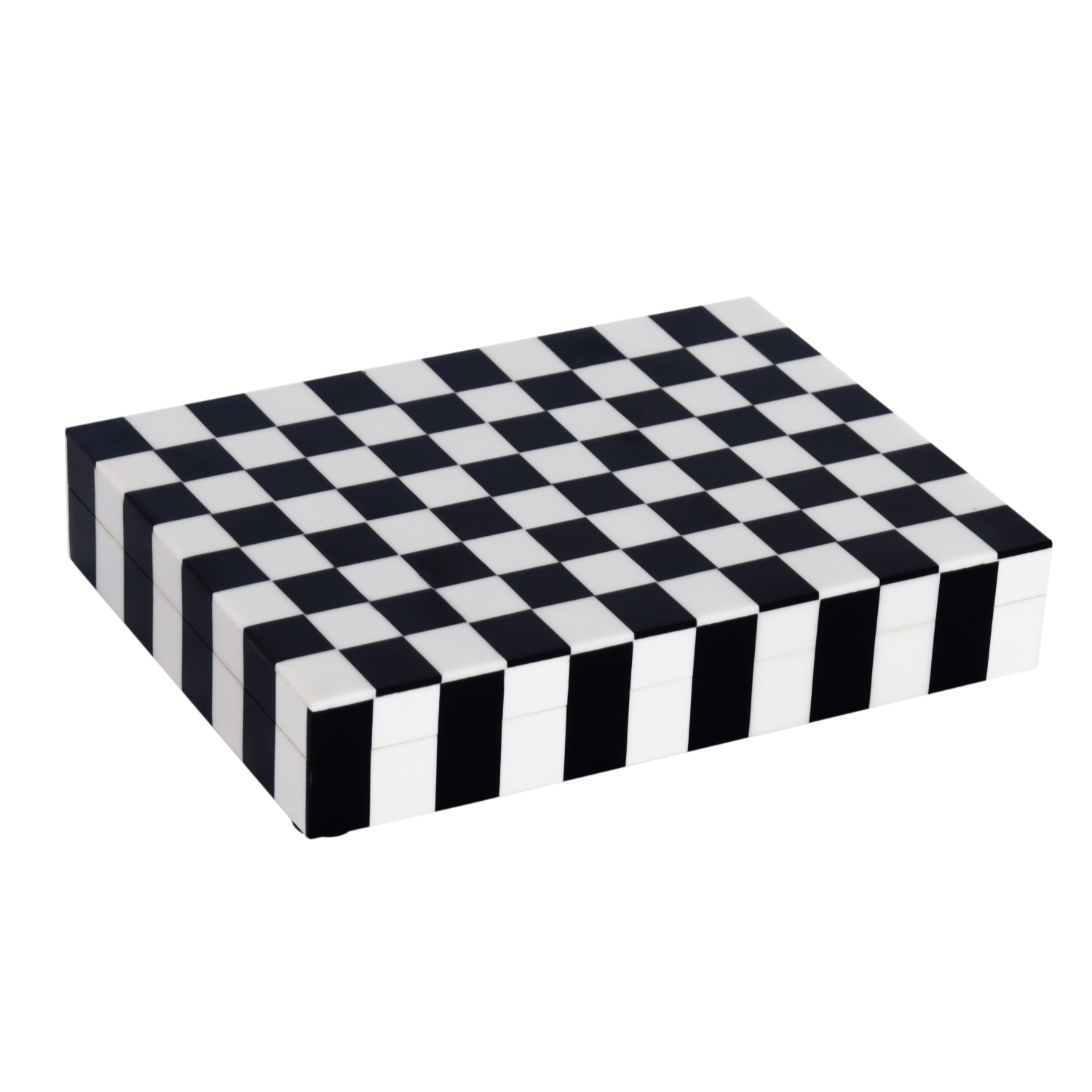 Black White Resin Inlay Decorative Storage Box - 7 Sizes