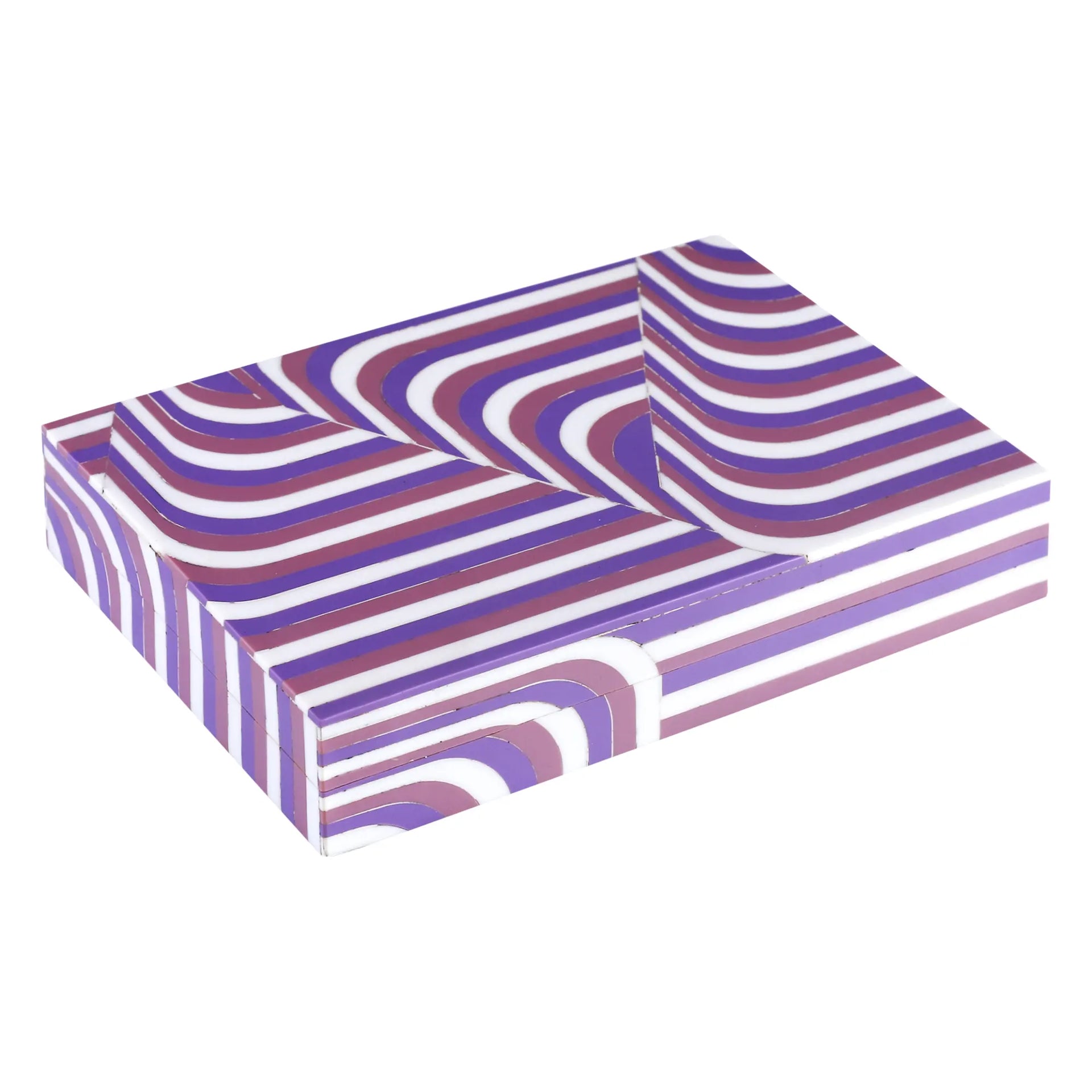 Decorative box Resin Inlay Carnaby swing 8 x 6 x 1.5 inch