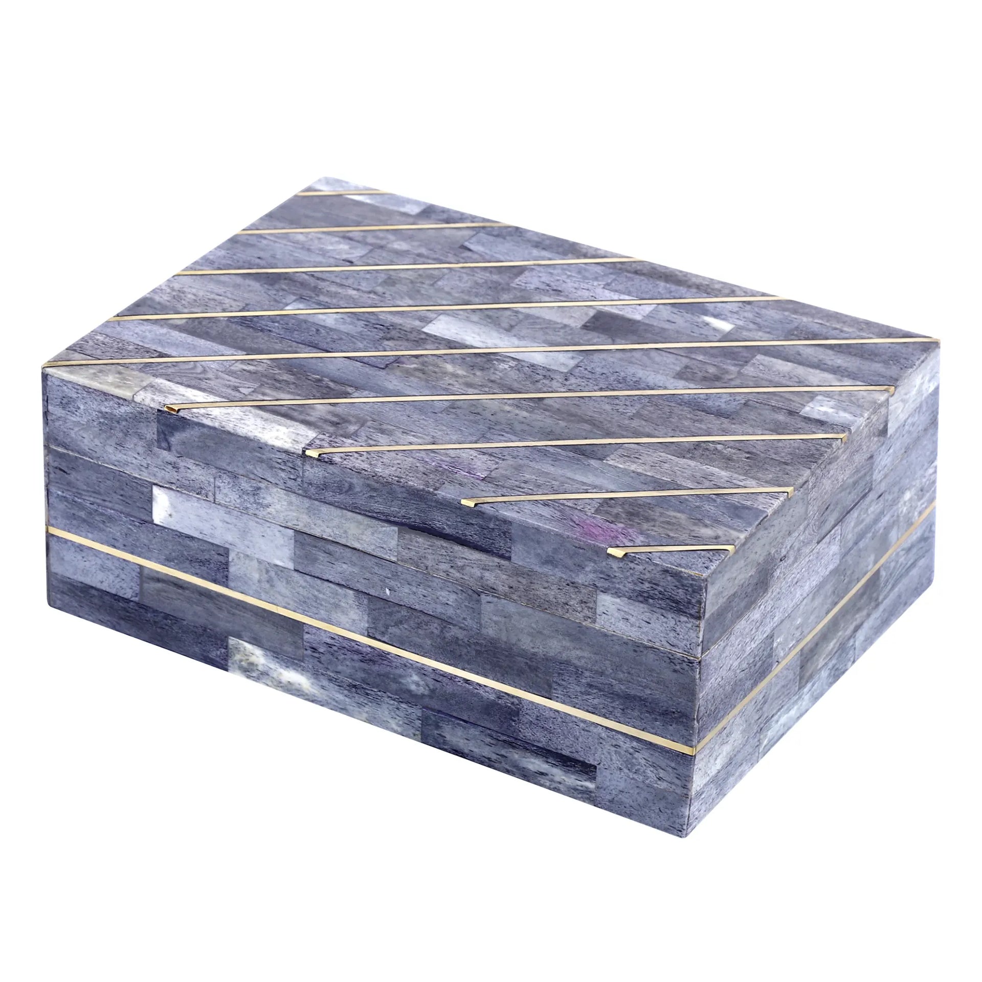 Decorative box Aegean coral Bone Inlay & Brass available in 2 sizes