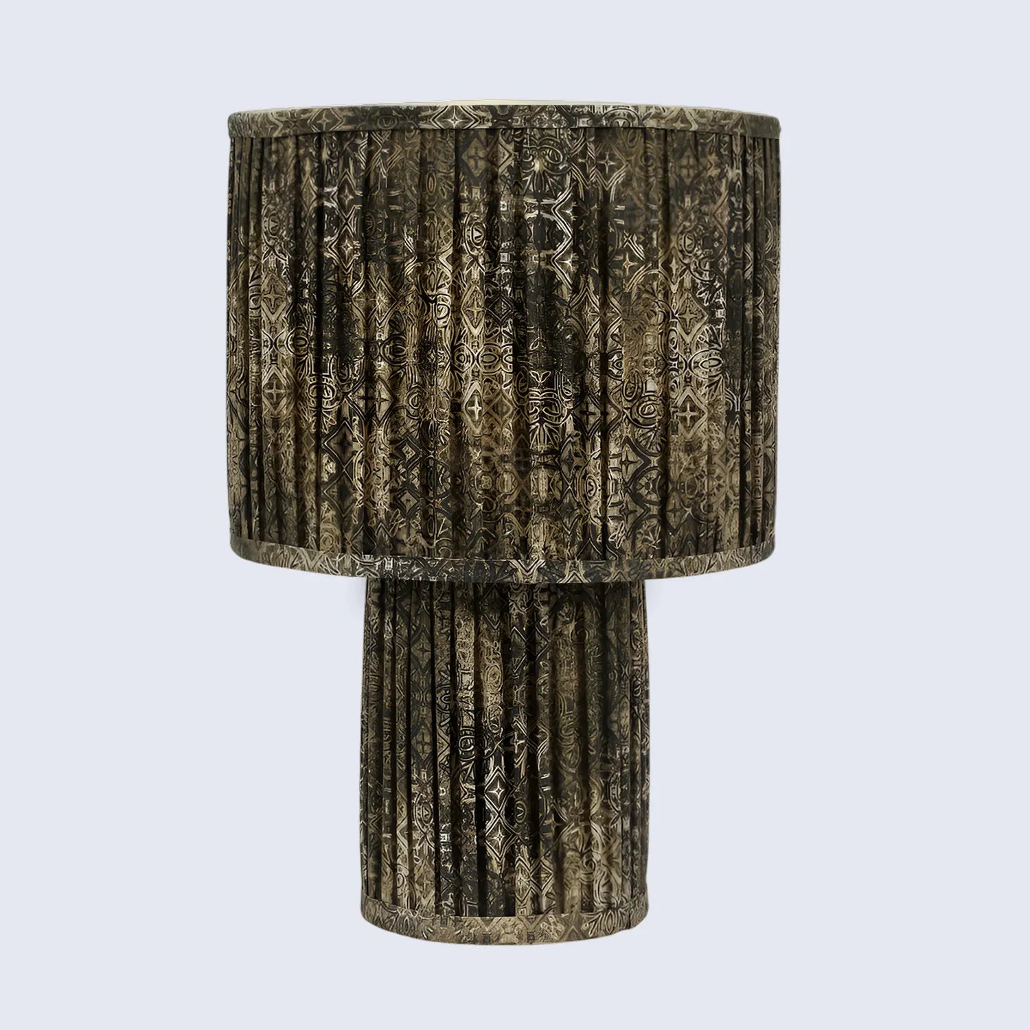 Brown Pleated Fabric Table Lamp in 15" - Cotton Lampshades