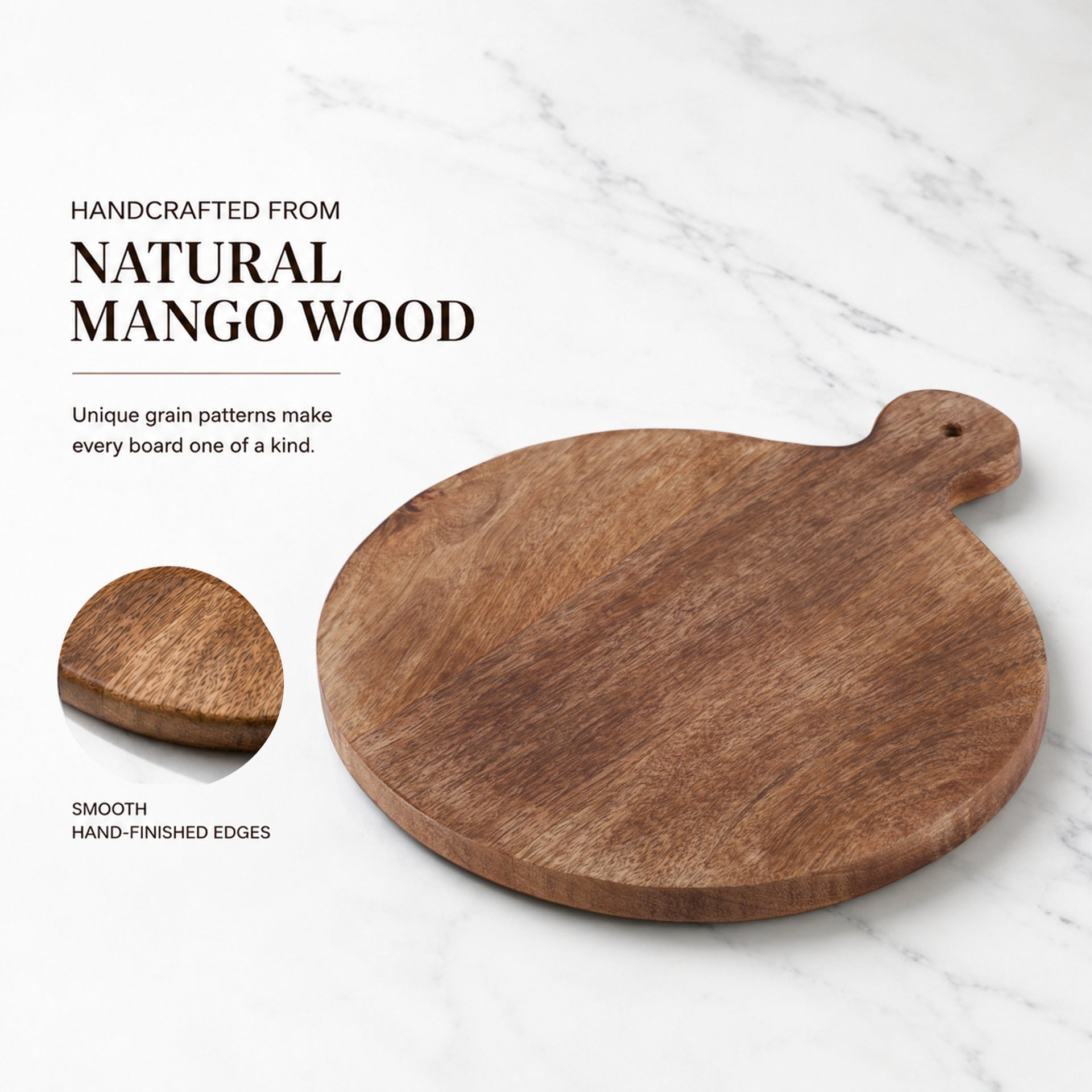 Mango Wood Charcuterie, Cutting & Serving Board 14.75"