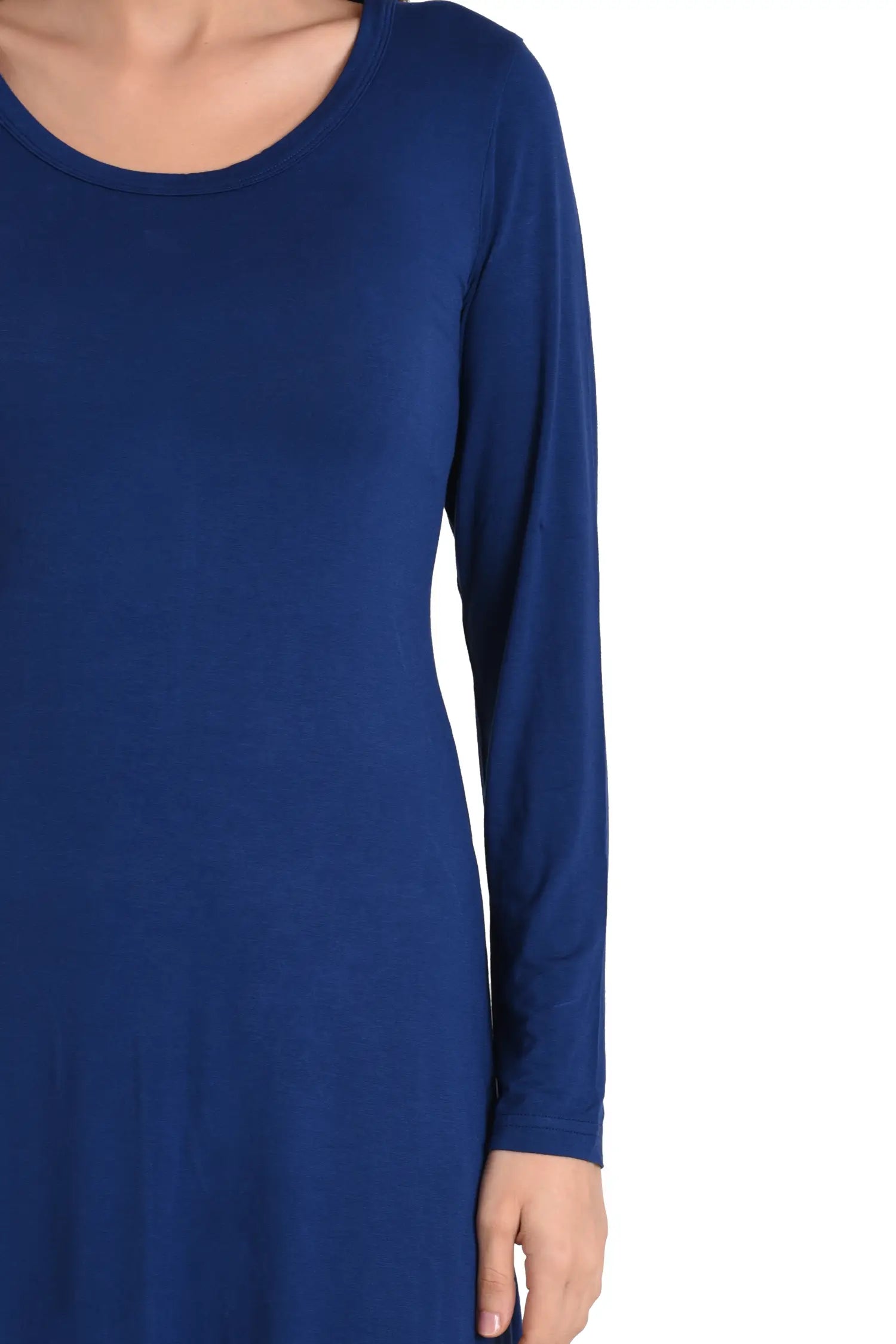 long sleeve t-shirt dress with pockets beige available in 5 colors S to 2XL