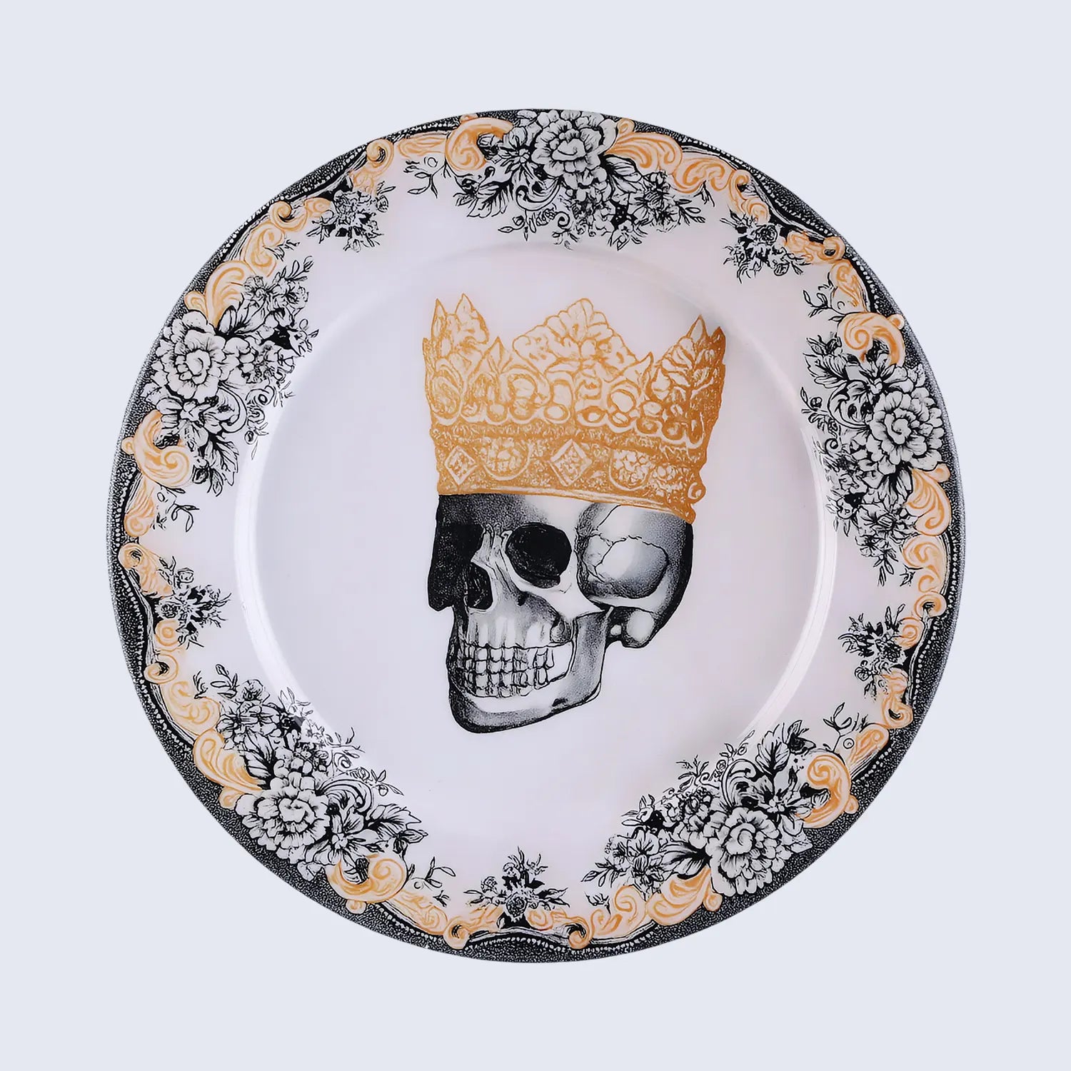 handicrafts-home-halloween-skull-crown-decorative-wall-plate-white