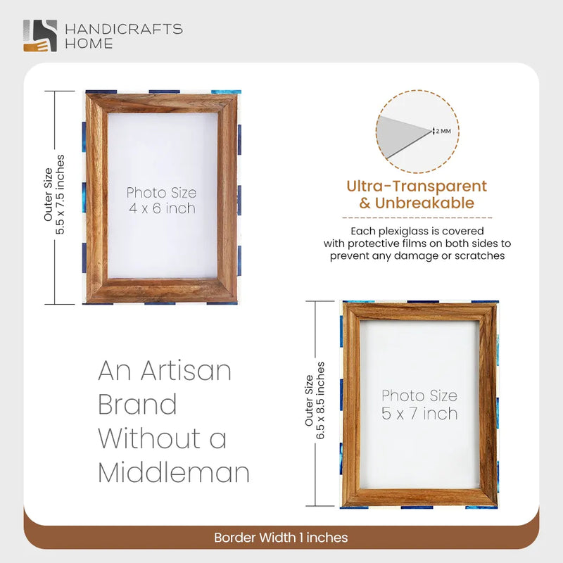 Size Chart for Picture Frame Handmade Fairground Carousel Bone Inlay Wood – 4x6 & 5x7