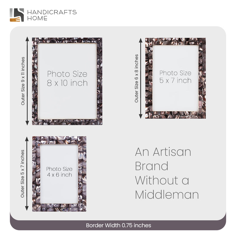 Size Chart for Picture Frame Mother of Pearl Collection Mother of Pearl Dark Grey Pack of 2 -3 sizes
