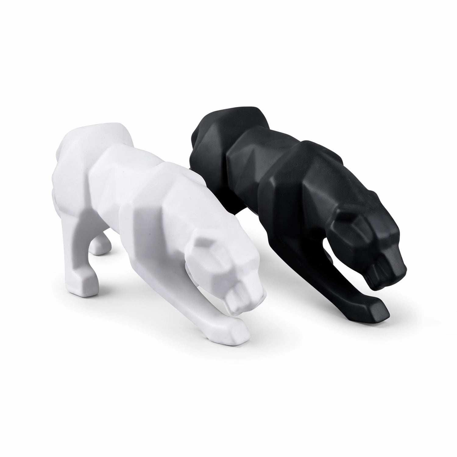 Figurines Ceramic Panthers Black & white – Modern Decorative Showpieces, Pack of 2