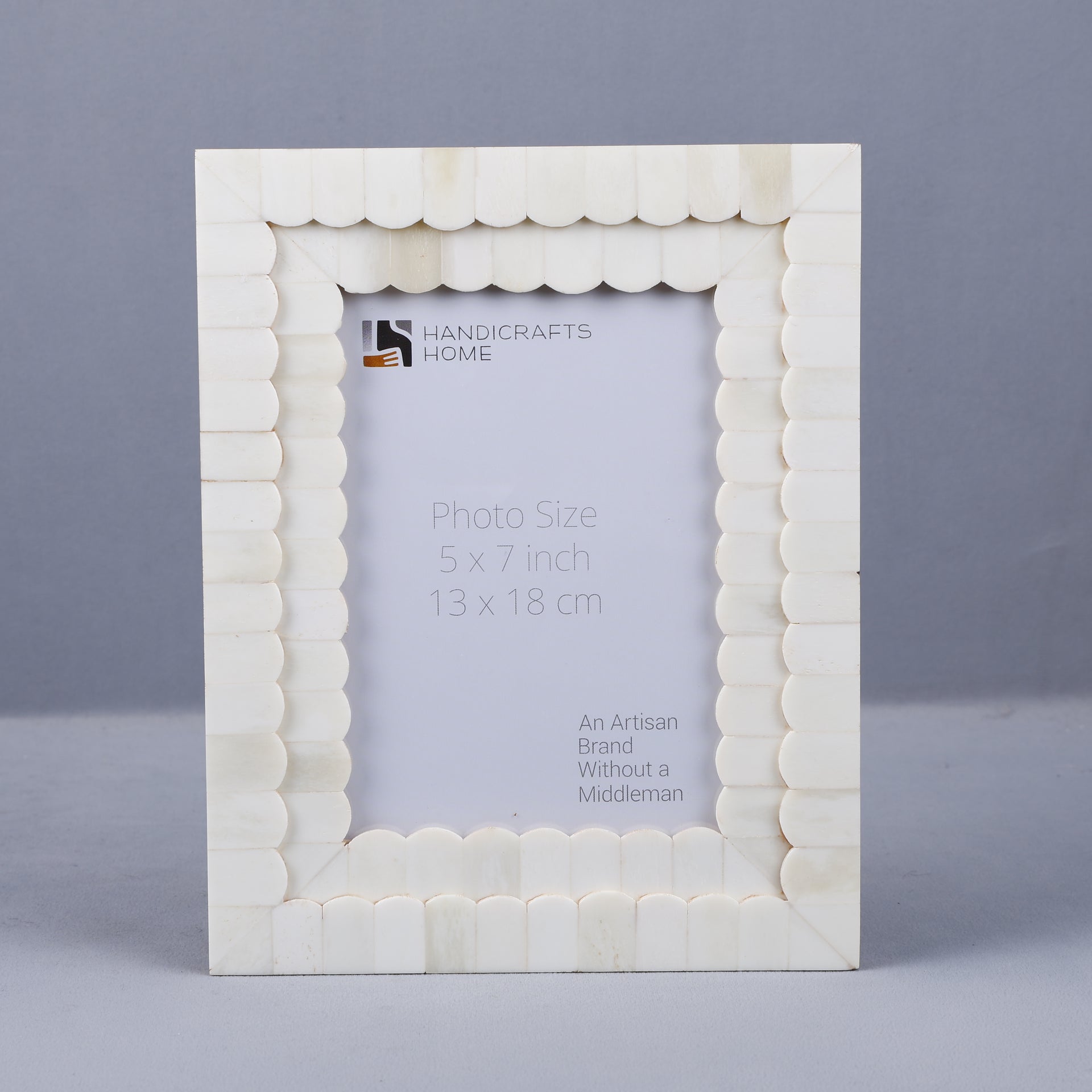 Picture Frame Scalloped Collection Bone Inlay White – 4x6 & 5x7"