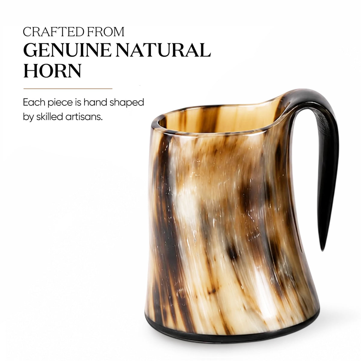 Real Buffalo Horn Whiskey Mug – Rustic Horn Cocktail Cup, 5 Oz (3 Inch)