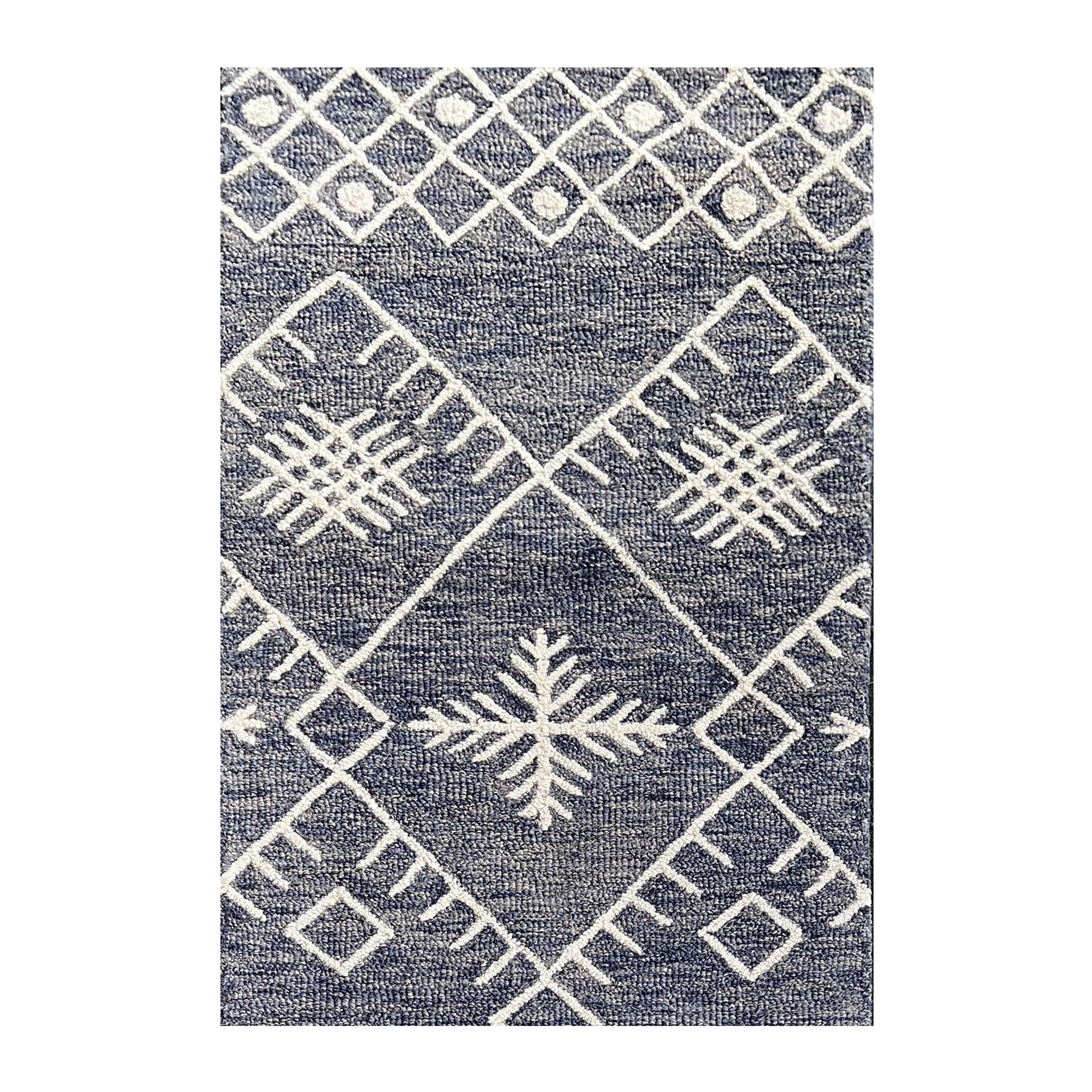 Premium Hand-Tufted Rug Made of 100% Wool  - Snowfall - 2x8 Feet