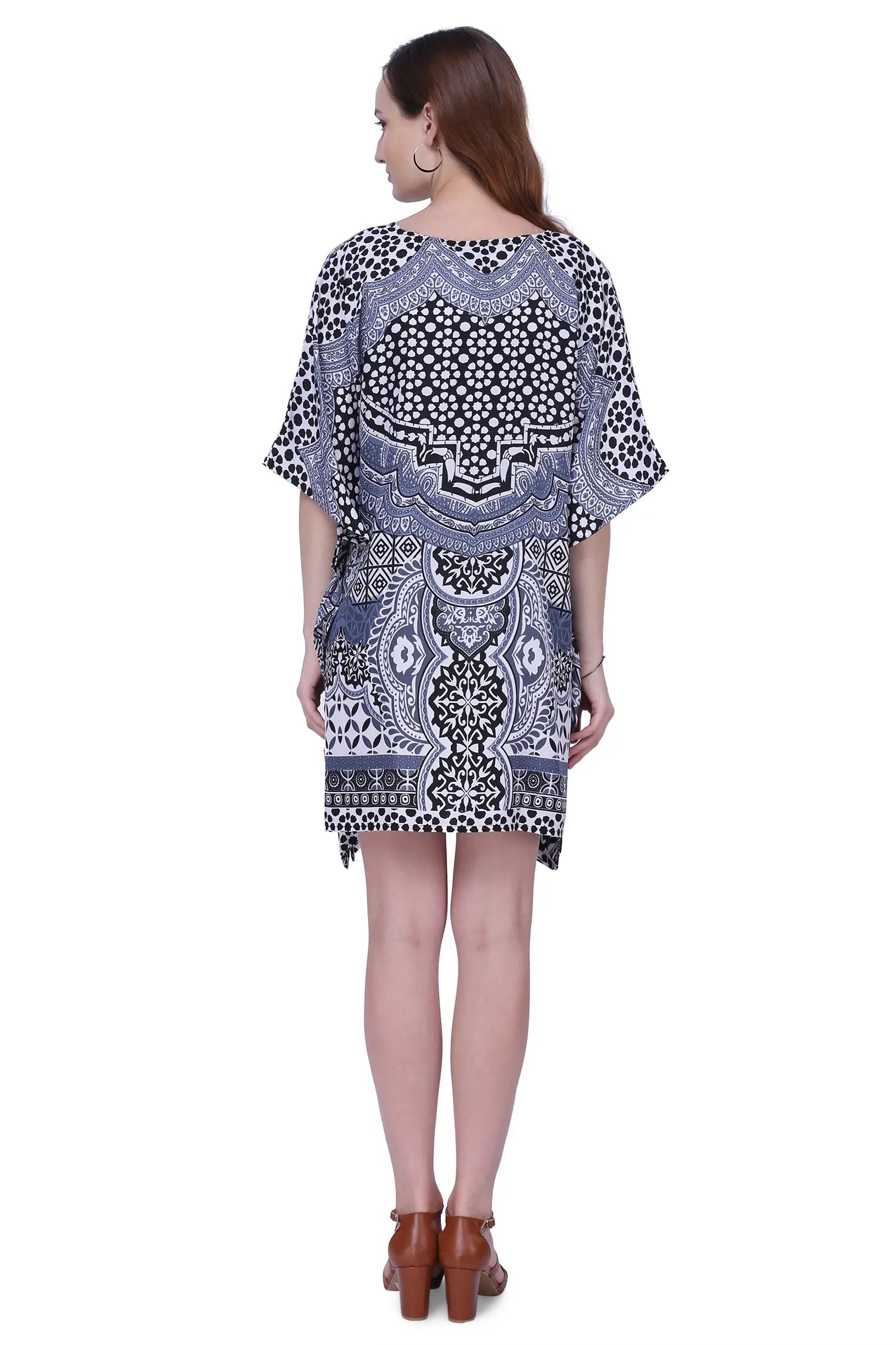 Women's Polyester Kaftan Cover Up | Ornamental Medallion Print