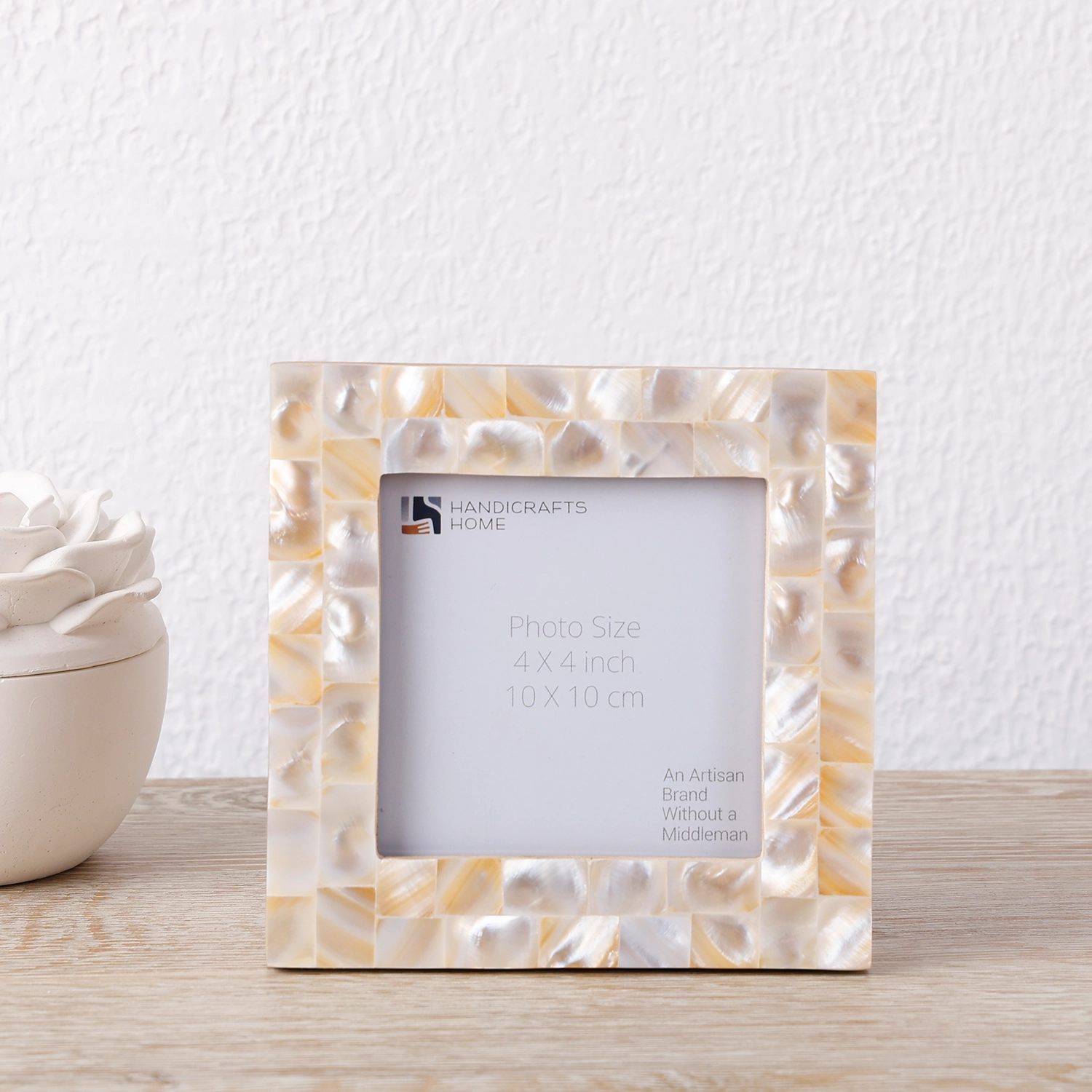 Baby Picture Frame Mother of Pearl Collection Mother of Pearl White 4x4