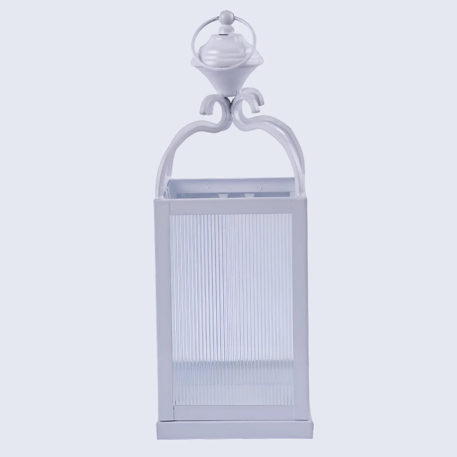 metal ribbed glass dome lantern antique white