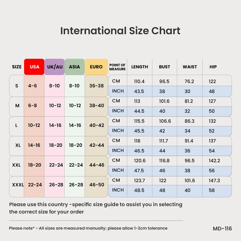 Size Chart for embroidered casual midi dress off white Available in s to 3xl
