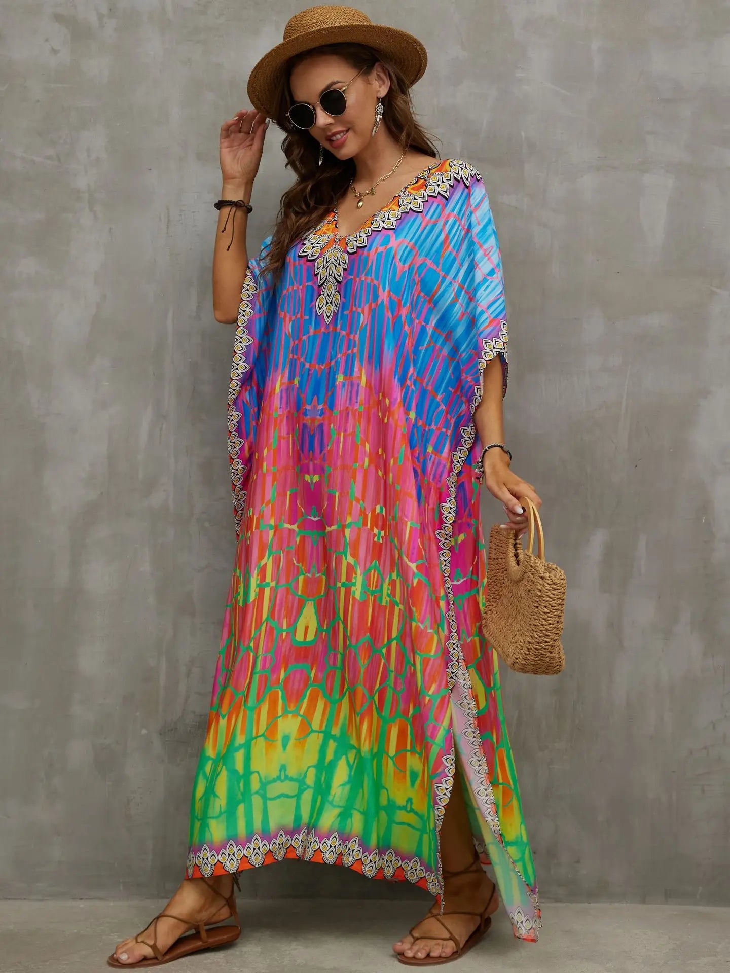 tropical kaftan summer dresses multicolor s 3xl