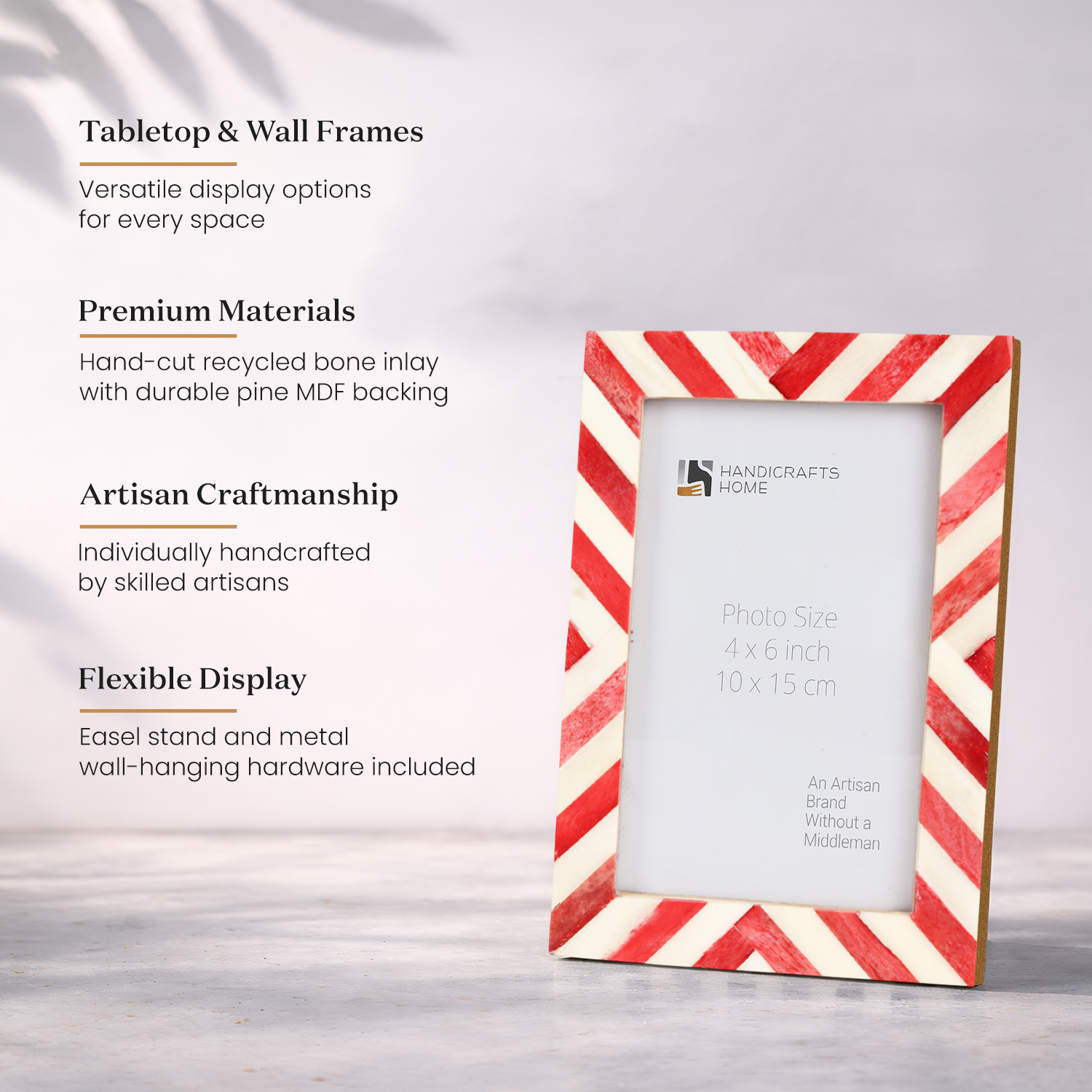 Bone Inlay Picture Frames Set of 3 | Vivid Collection | Fits 4x6 Photos