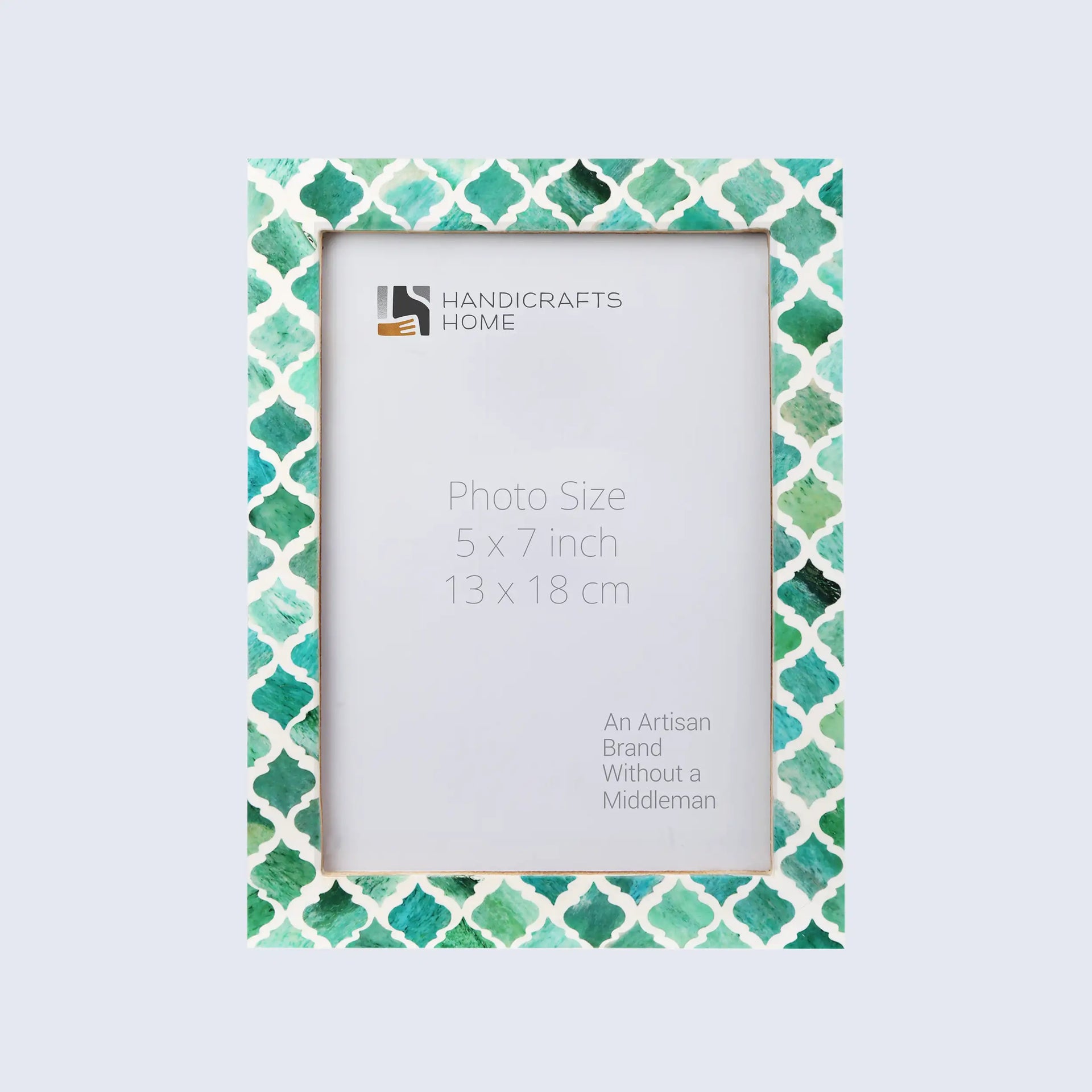 Picture Frame Moroccan Pattern Collection Bone & Resin Inlay Green – 3 Sizes