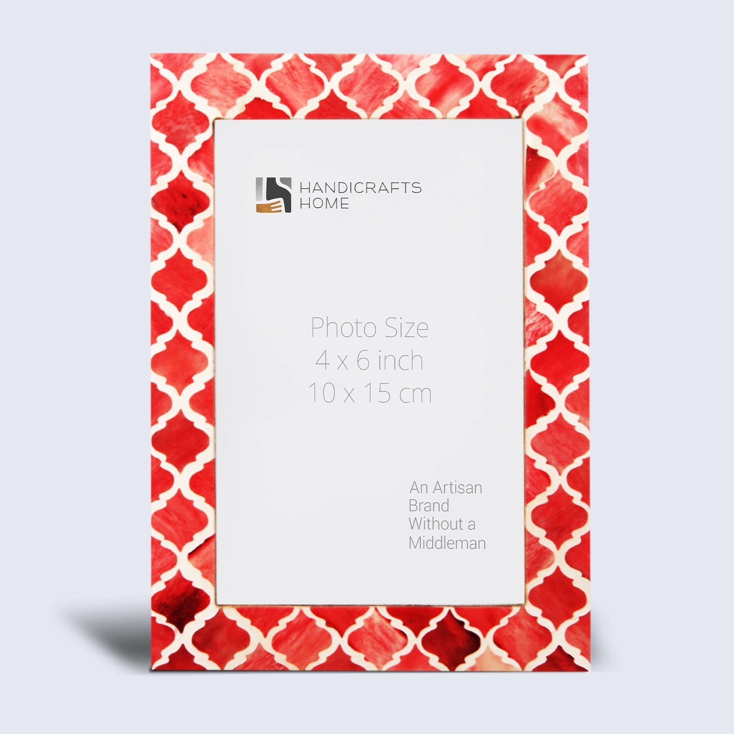 Picture Frame Moroccan Pattern Collection Bone & Resin Inlay Red – 3 Sizes