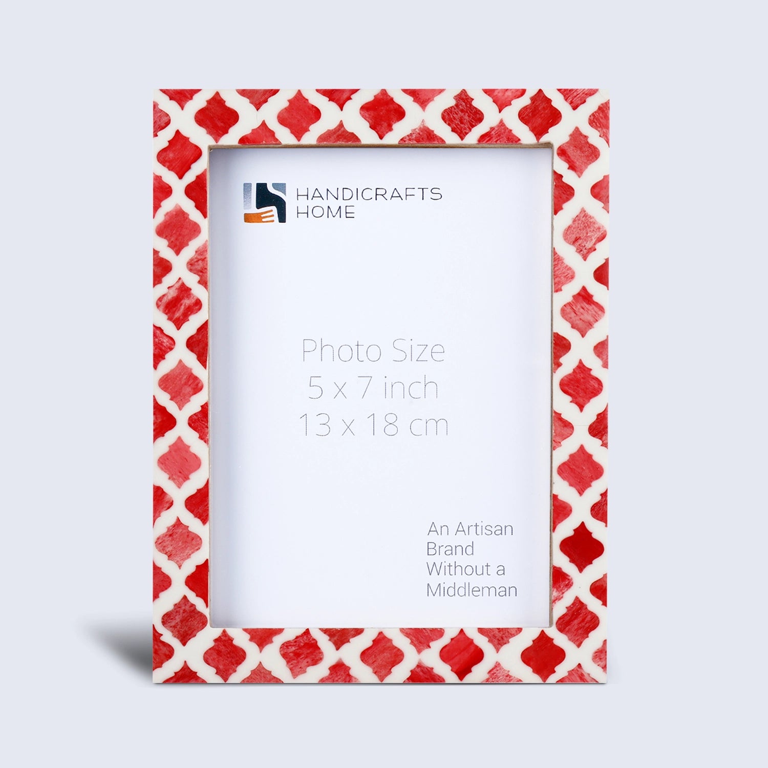 Picture Frame Moroccan Pattern Collection Bone & Resin Inlay Red – 3 Sizes