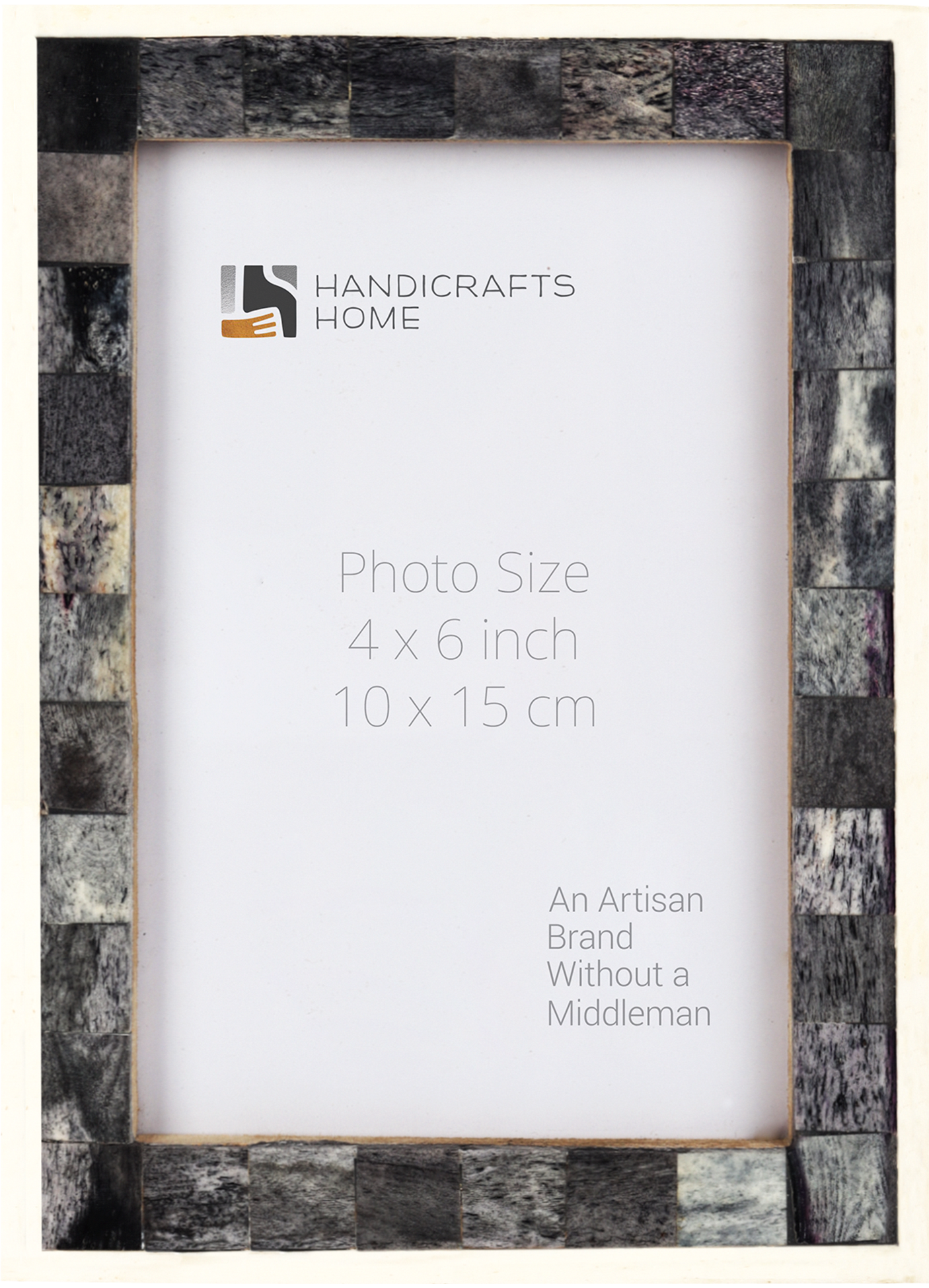 Picture Frame Mosaic Collection Bone Inlay Grey & White – 3 sizes
