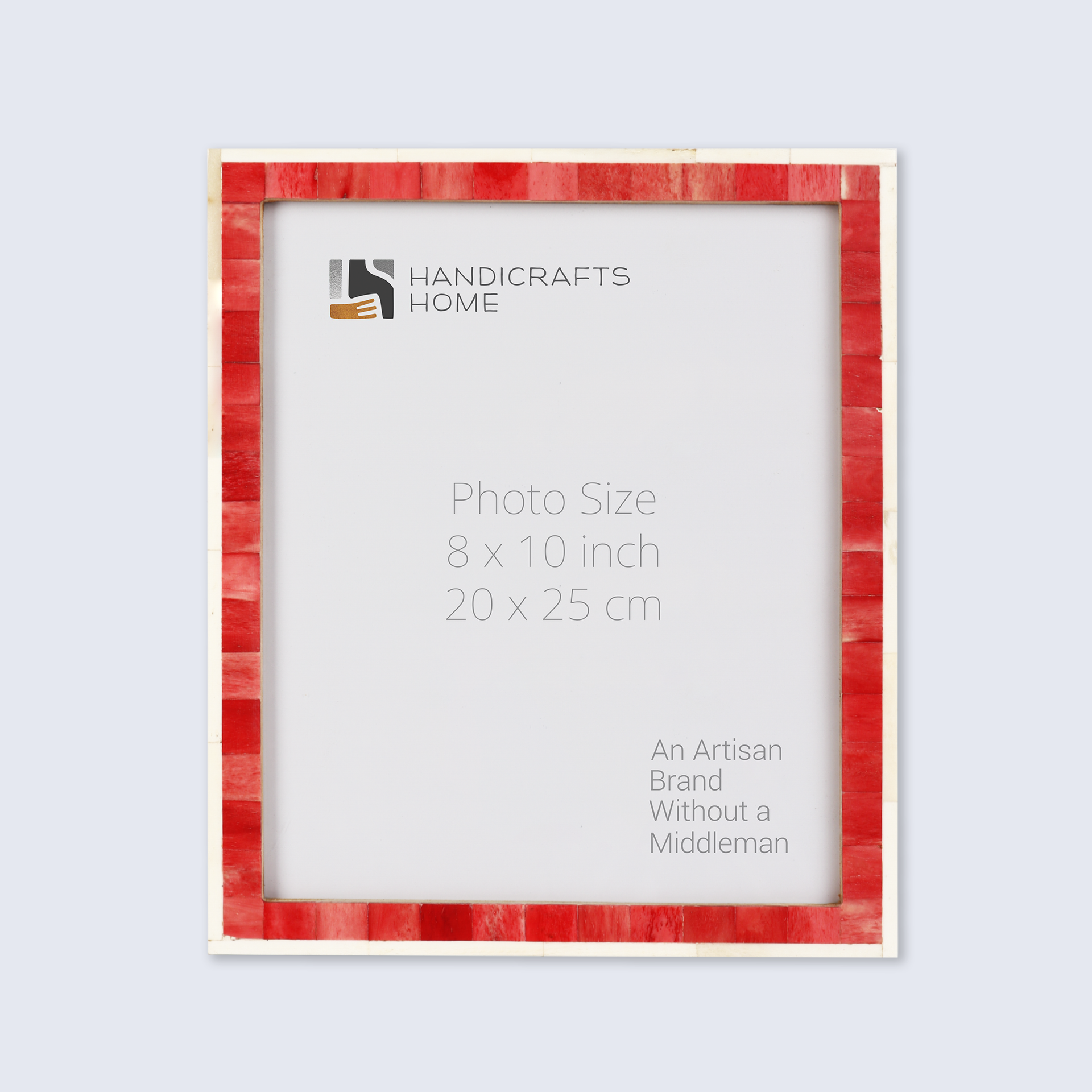Picture Frame Mosaic Collection Bone Inlay Red & White- 3 Sizes