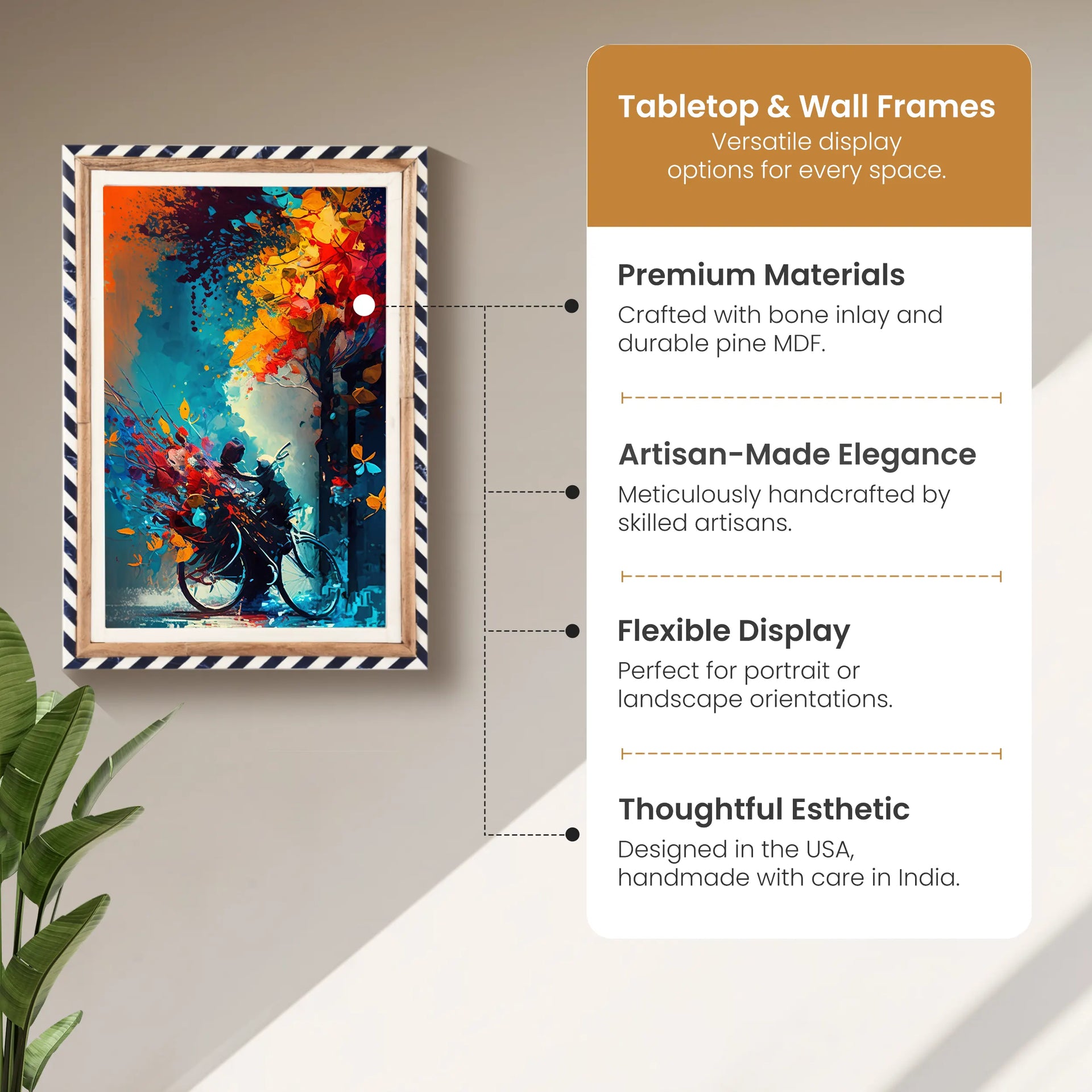 Poster Frames Marquet Bevel Collection Resin Inlay, Blue - White, 11" x 17" (Pack of 2)