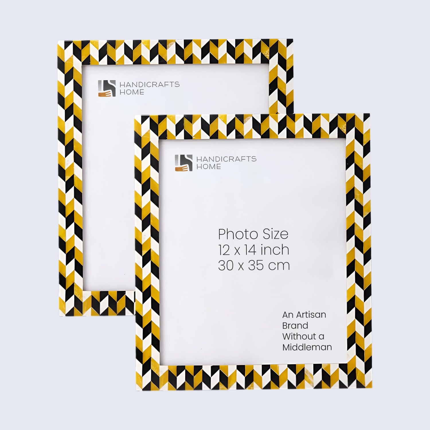Marquet Artemis Resin Inlay Poster Frame, Black & Yellow, 2 Sizes (Set of 2)